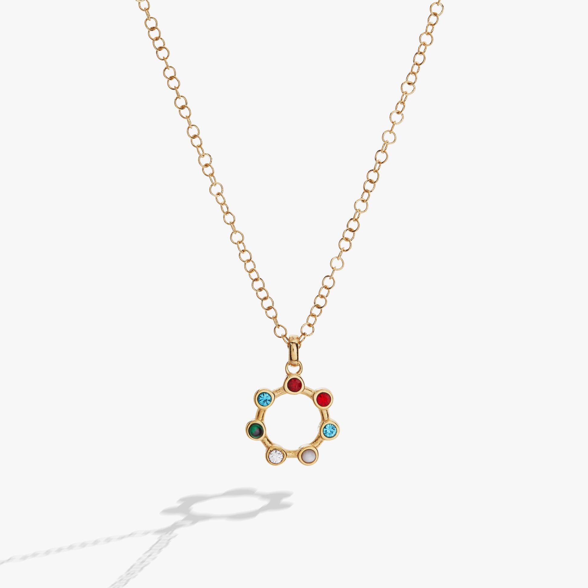Grandma Crystal Necklace Stainless Steel Gold