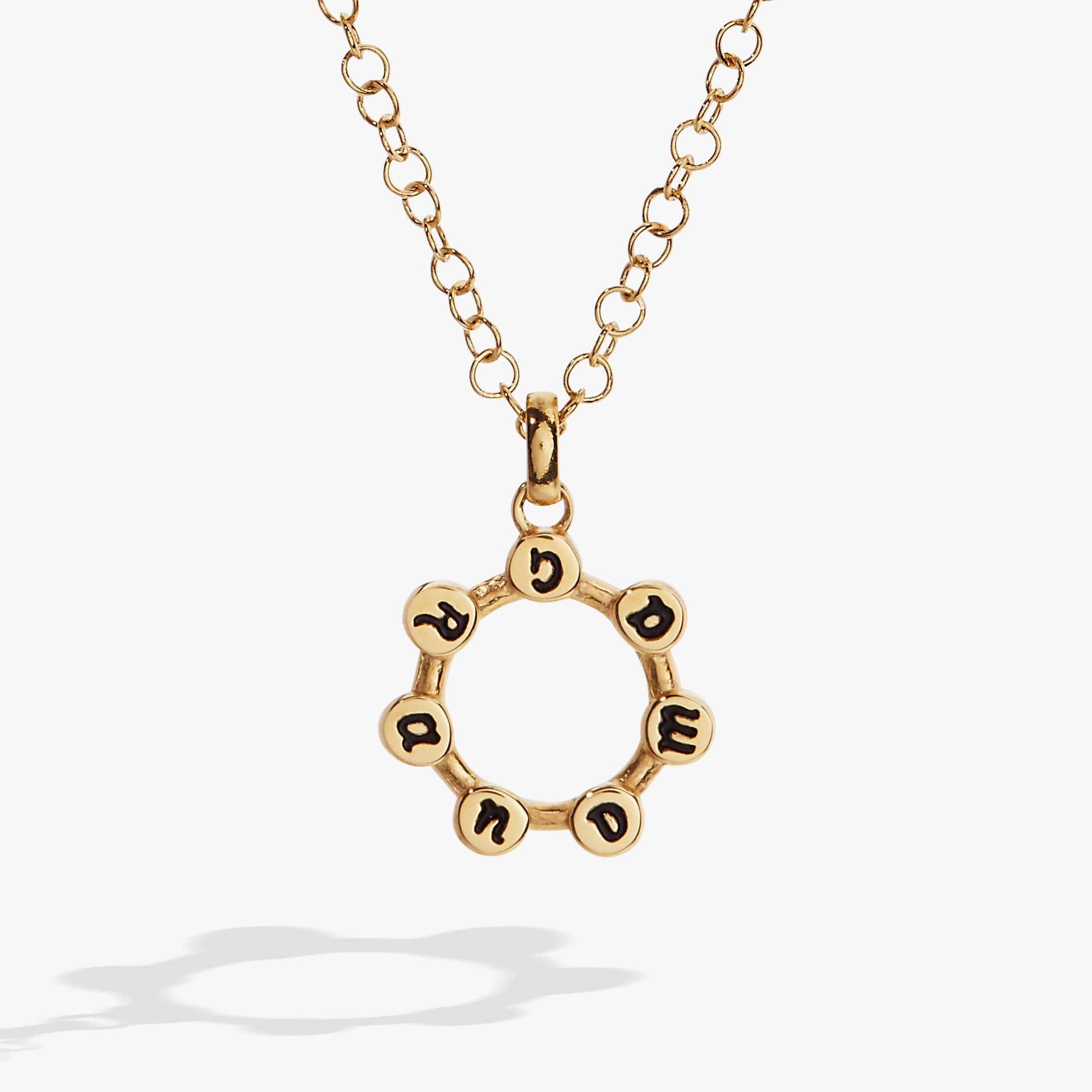 Grandma Crystal Necklace Stainless Steel Gold