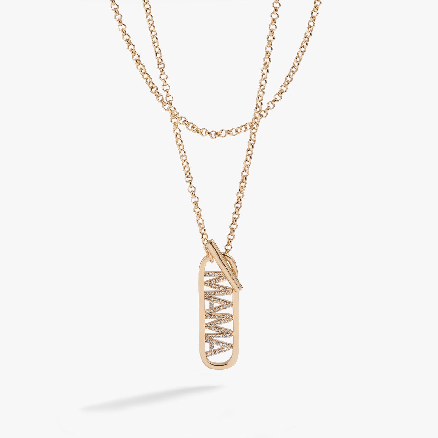 Mama Toggle Pendant Necklace Gold