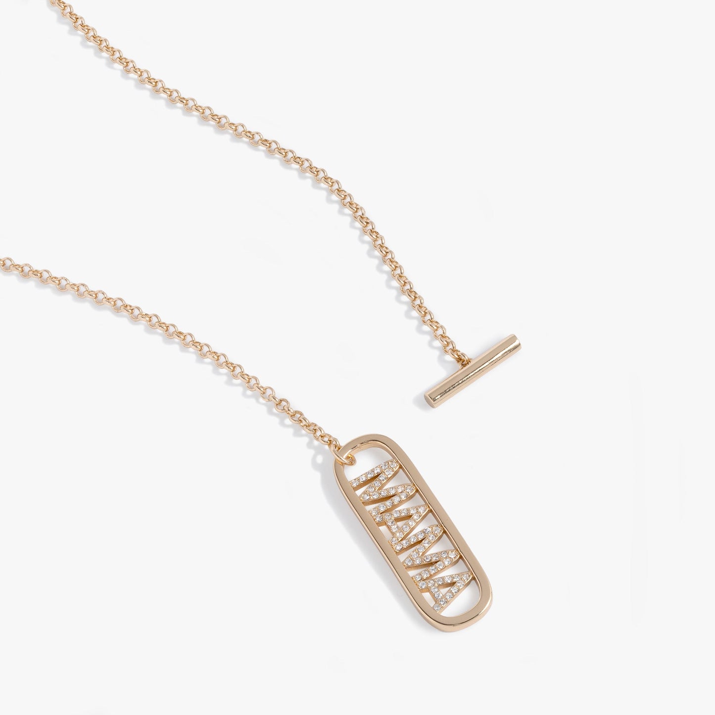 Mama Toggle Pendant Necklace Gold