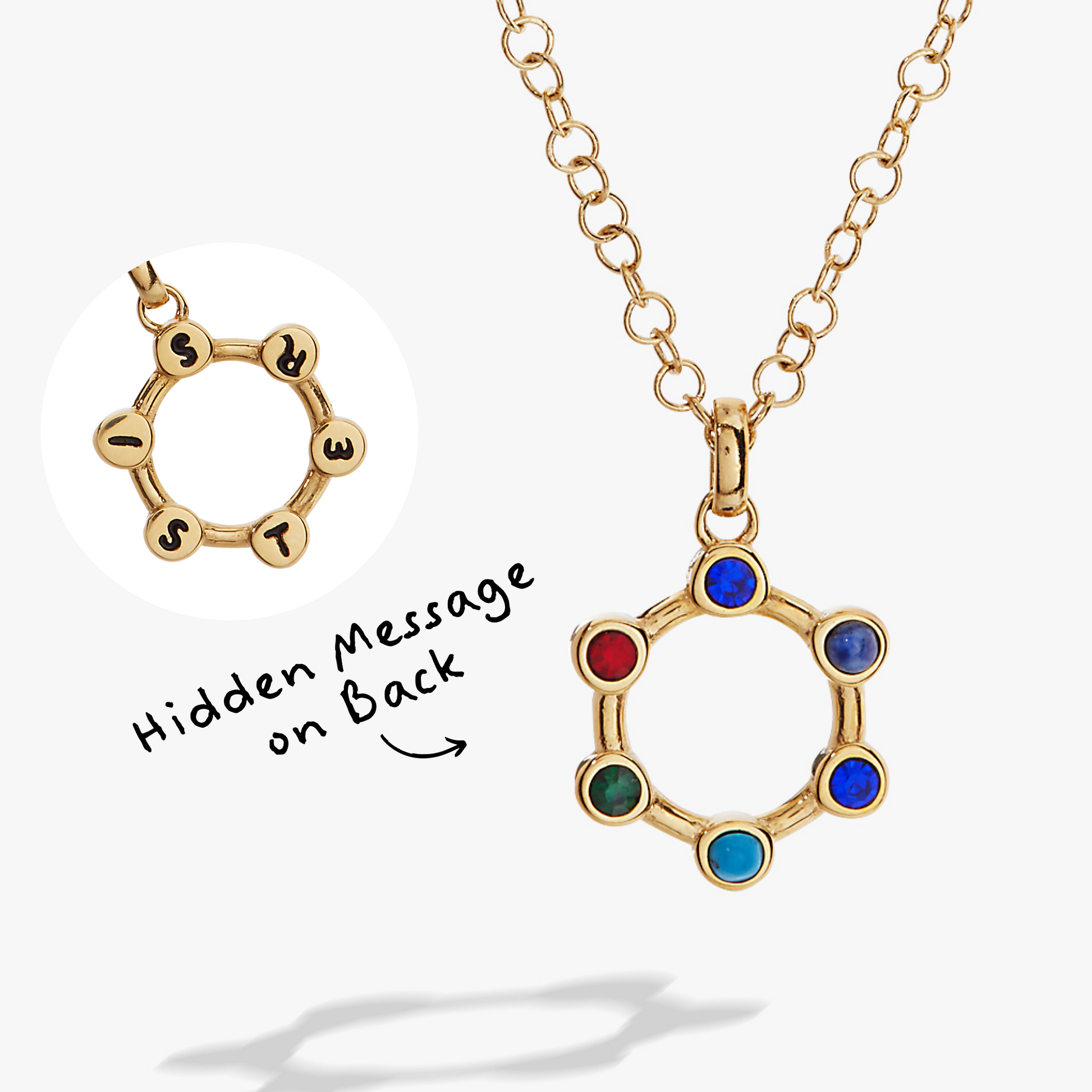 Sister Acrostic Interchangeable Necklace Stainless Steel Gold