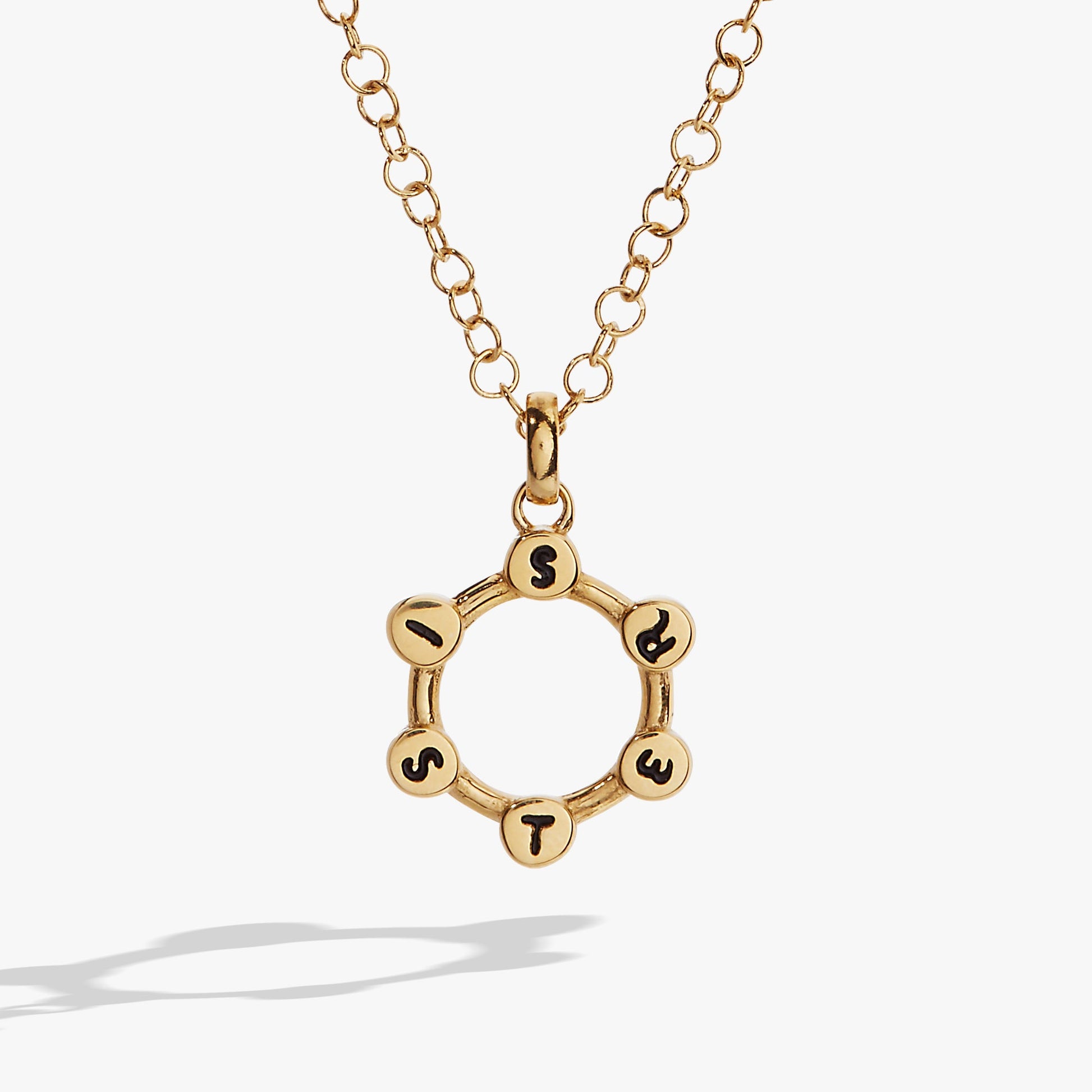 Sister Acrostic Interchangeable Necklace Stainless Steel Gold