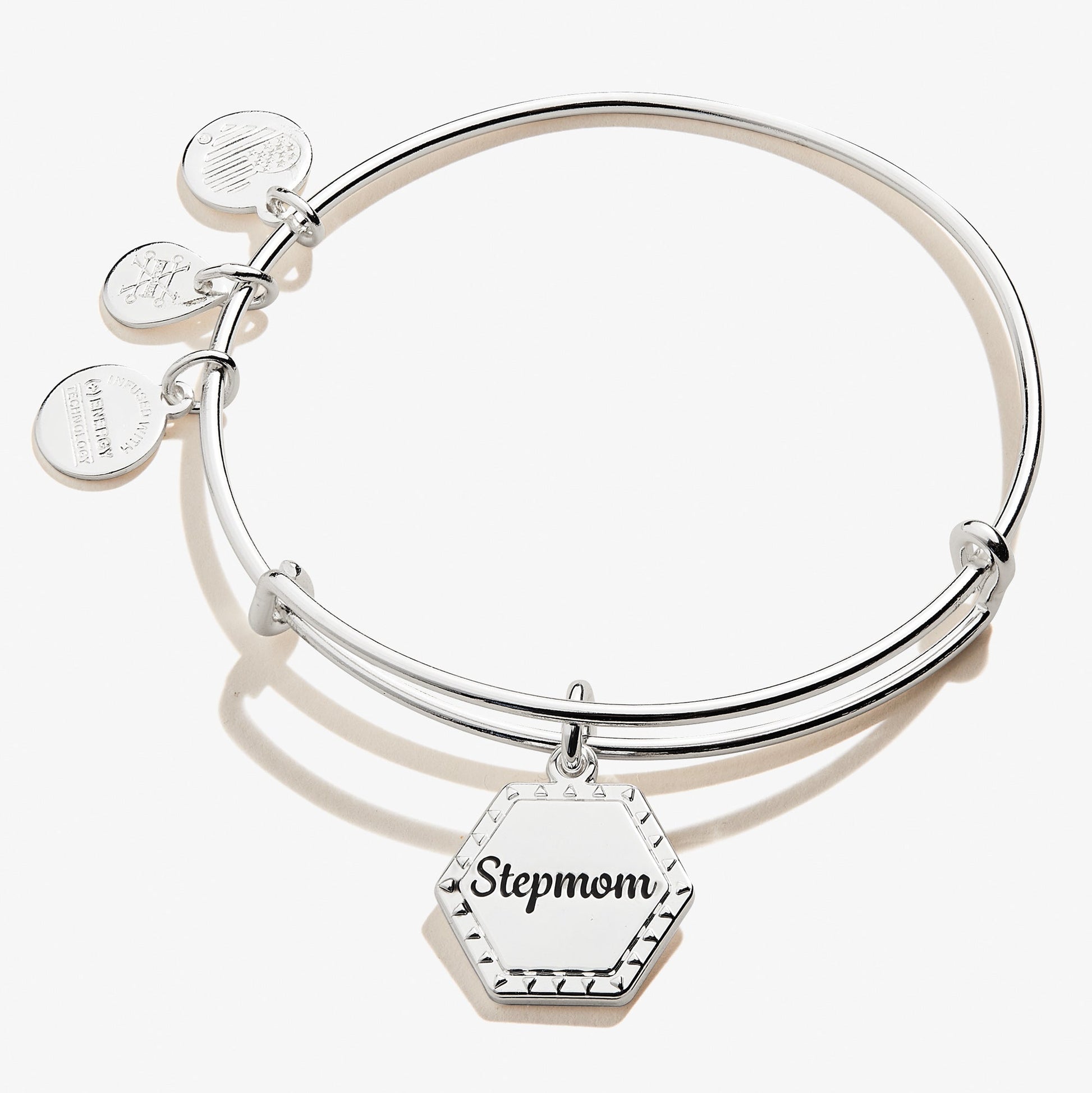 Stepmom 'You're In My Heart Forever' Charm Bangle Shiny Antique Gold