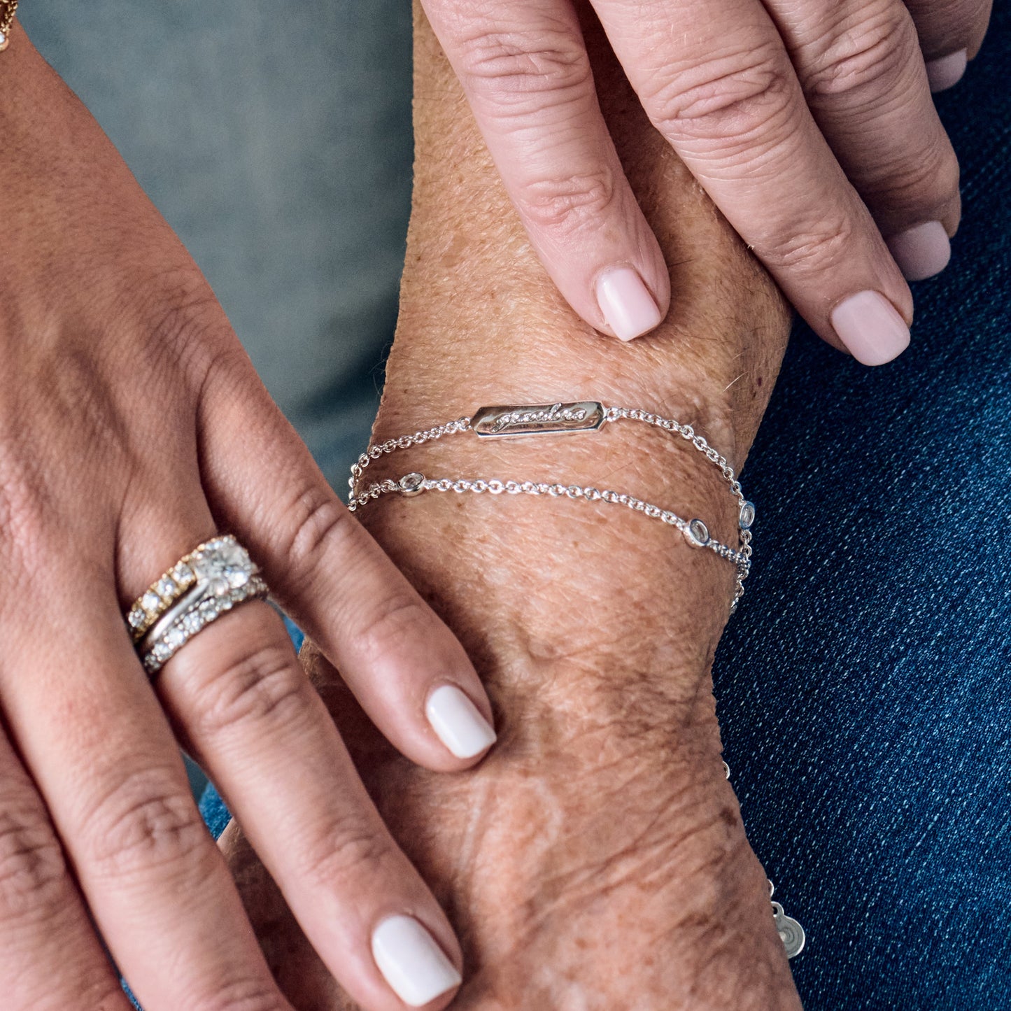 Grandma' Infinity Chain Bracelet, Adjustable Silver