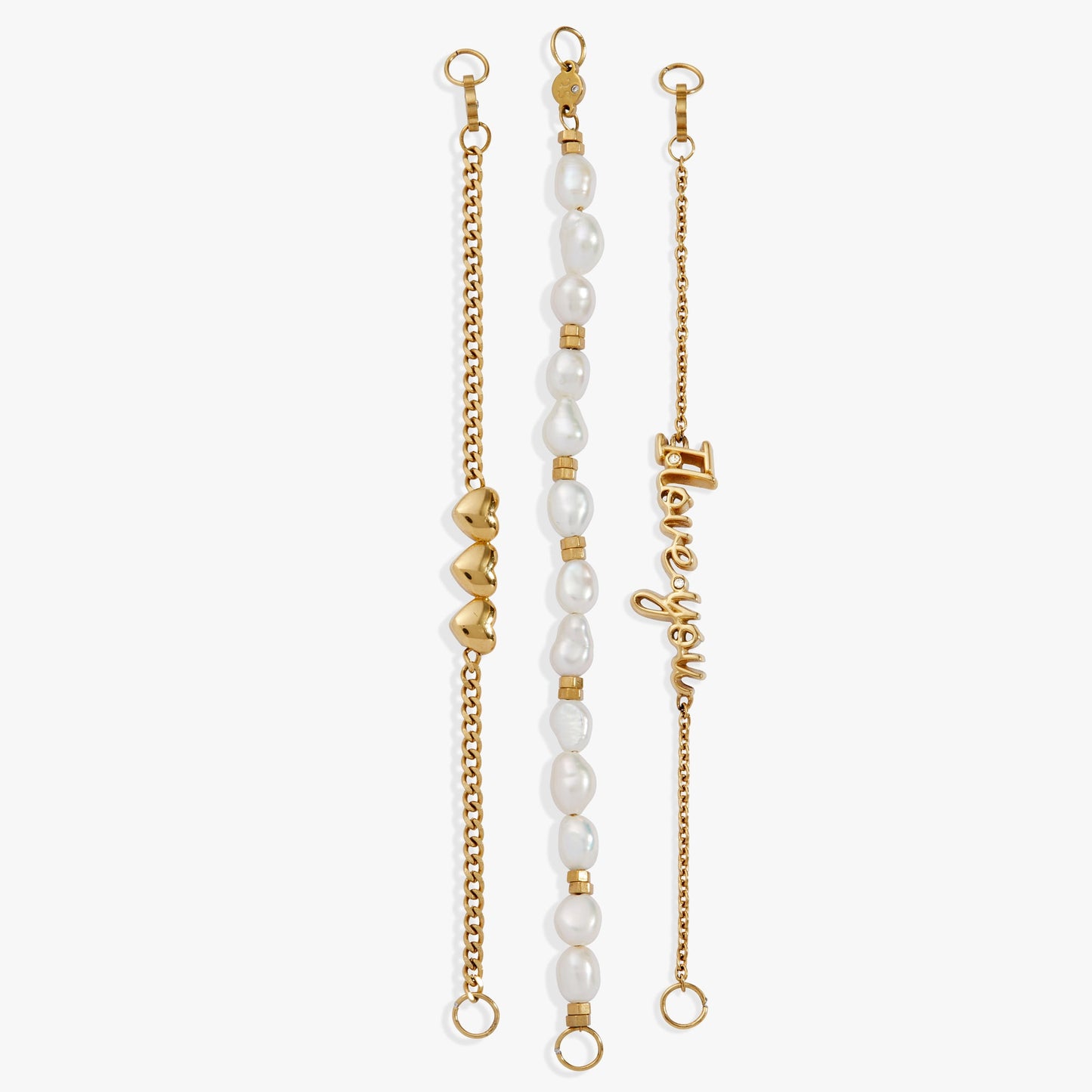 “Home is where the heart is” I Love You Stranded Bracelet Stainless Steel Gold