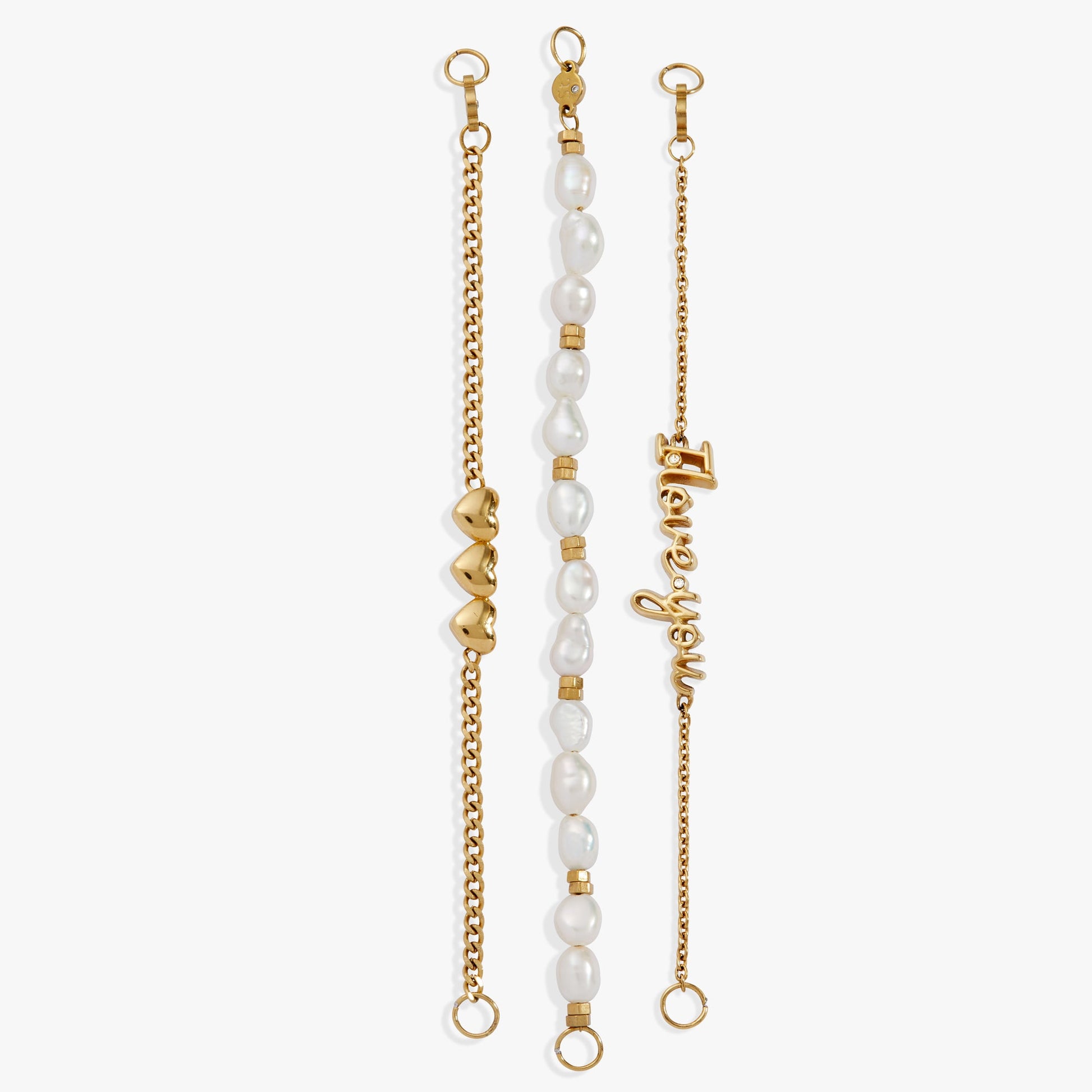 “Home is where the heart is” I Love You Stranded Bracelet Stainless Steel Gold