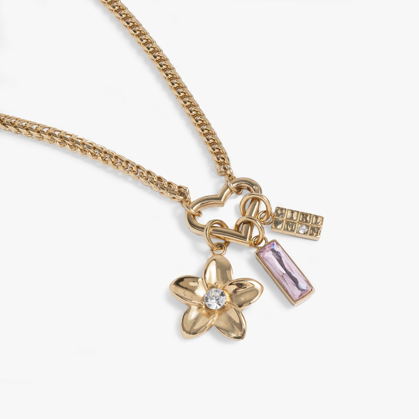 Interchangeable Girl Mom Necklace Stainless Steel Gold