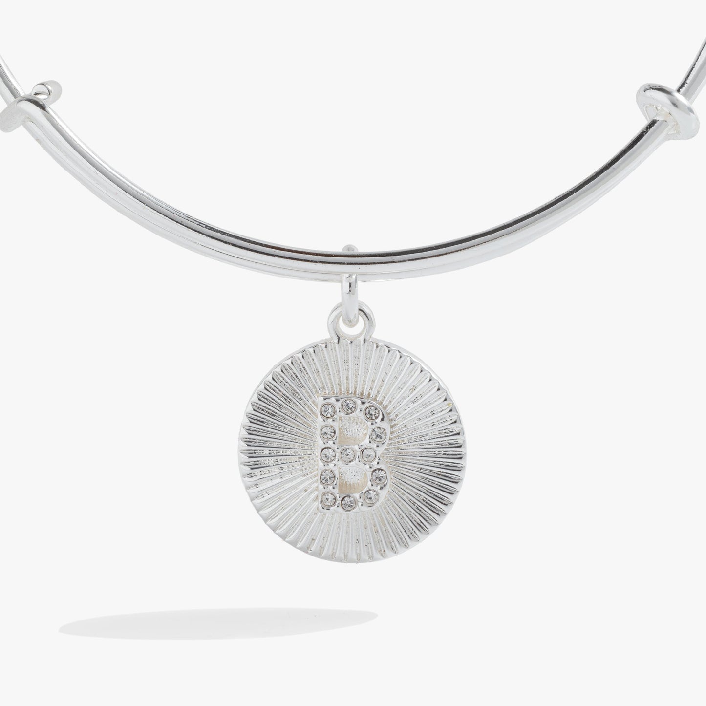 Pave Starburst Texture Initial Bangle B Gold