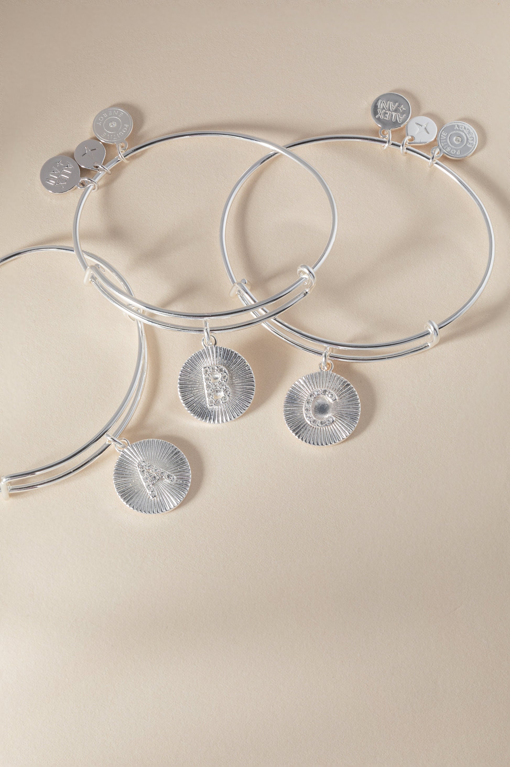 Pave Starburst Texture Initial Bangle B Gold