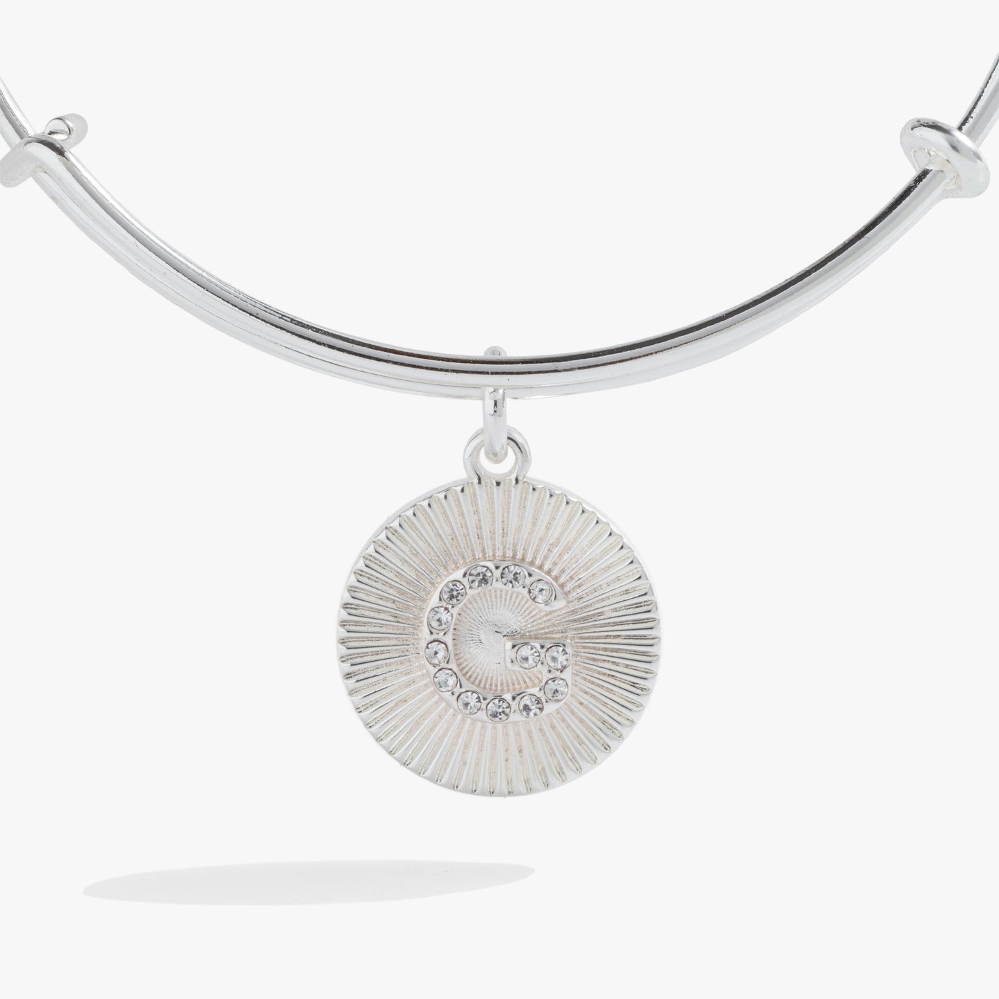 Pave Starburst Texture Initial Bangle G Gold