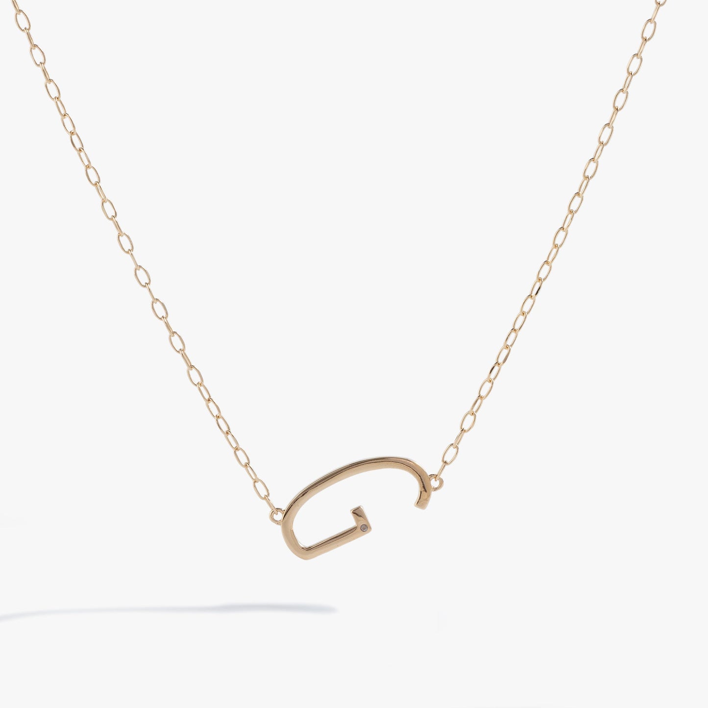 Precious Elongated Initial Necklace G Sterling Silver