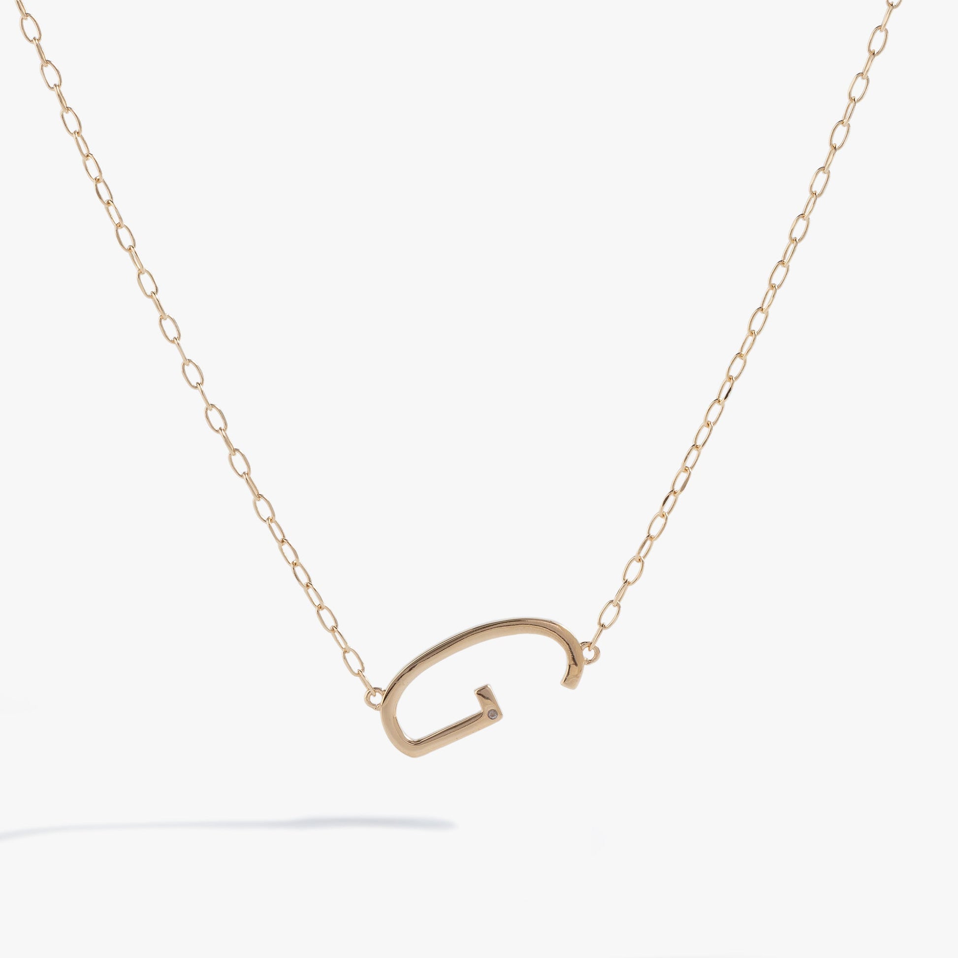 Precious Elongated Initial Necklace G Sterling Silver