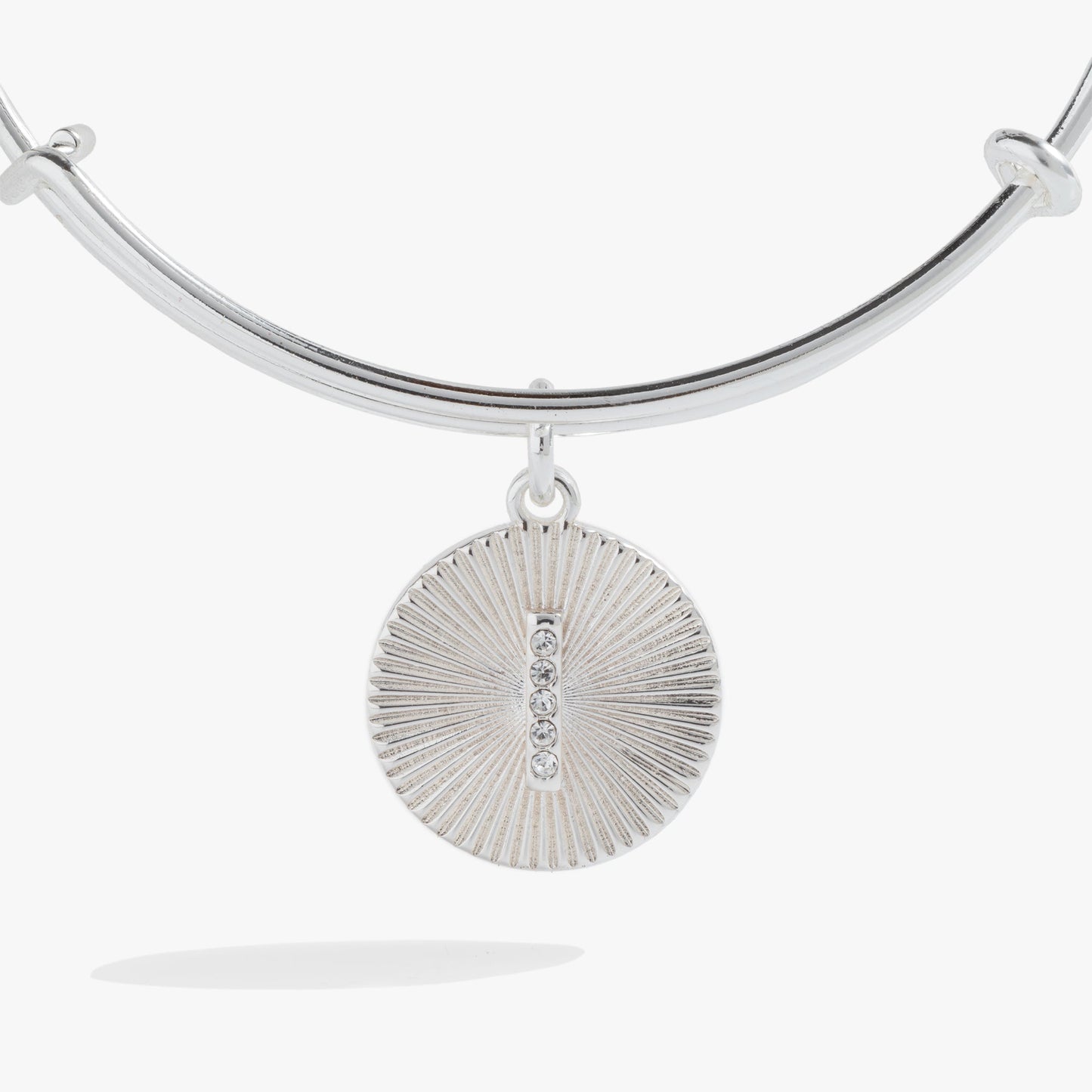 Pave Starburst Texture Initial Bangle I Gold