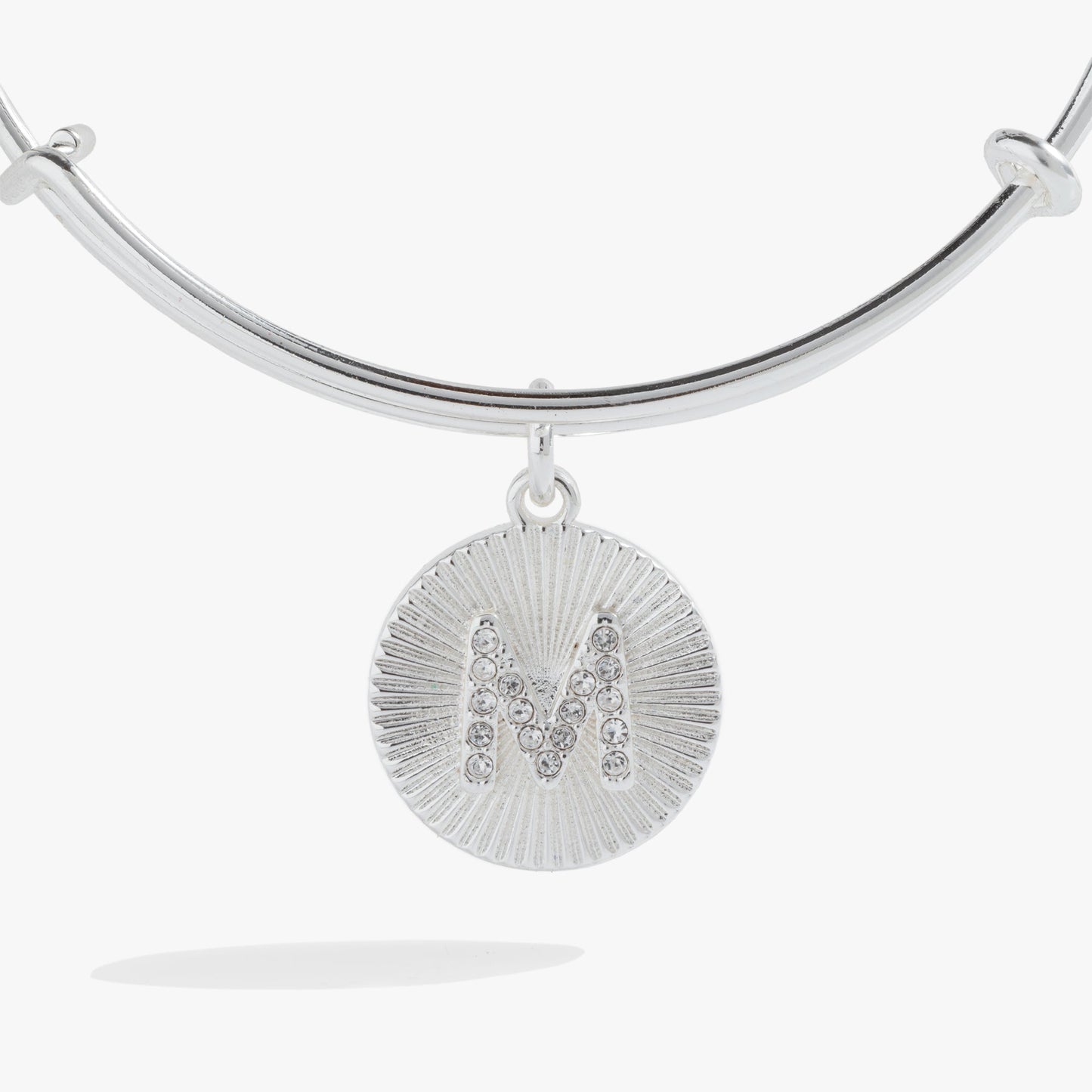 Pave Starburst Texture Initial Bangle M Gold