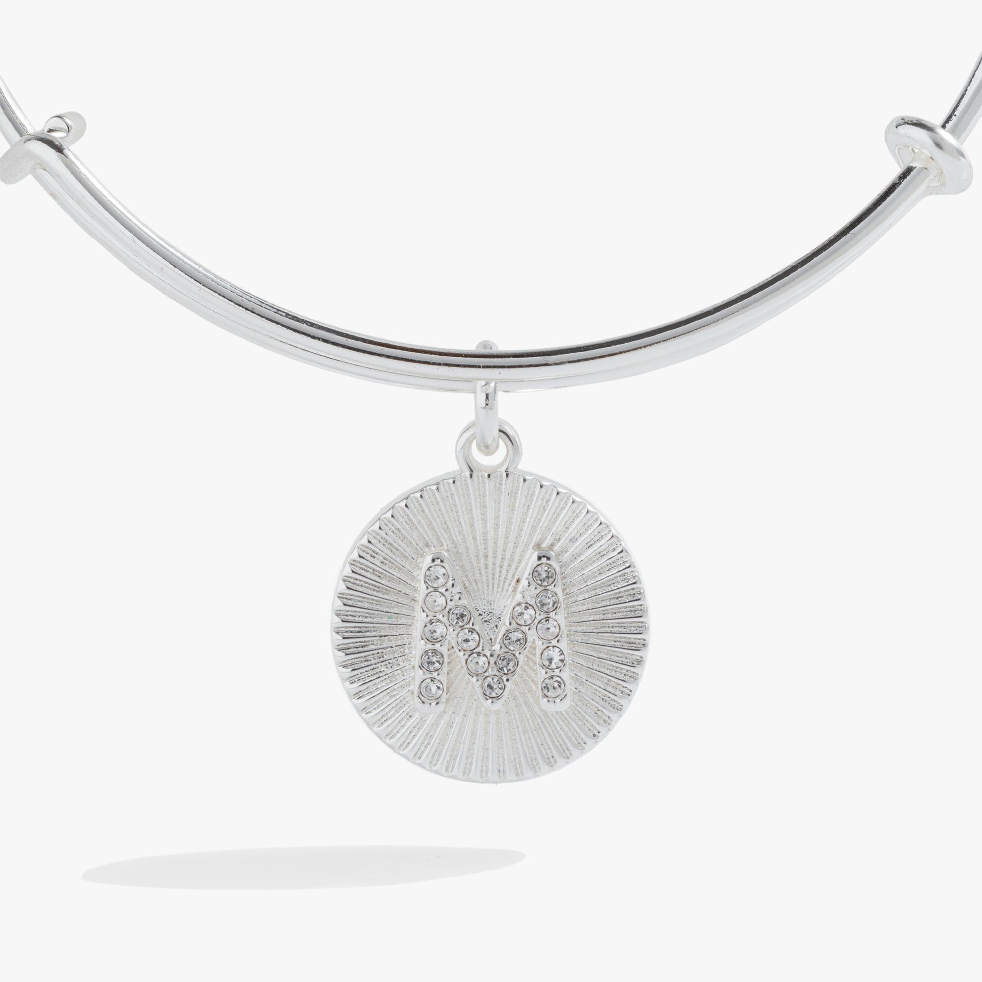 Pave Starburst Texture Initial Bangle M Gold