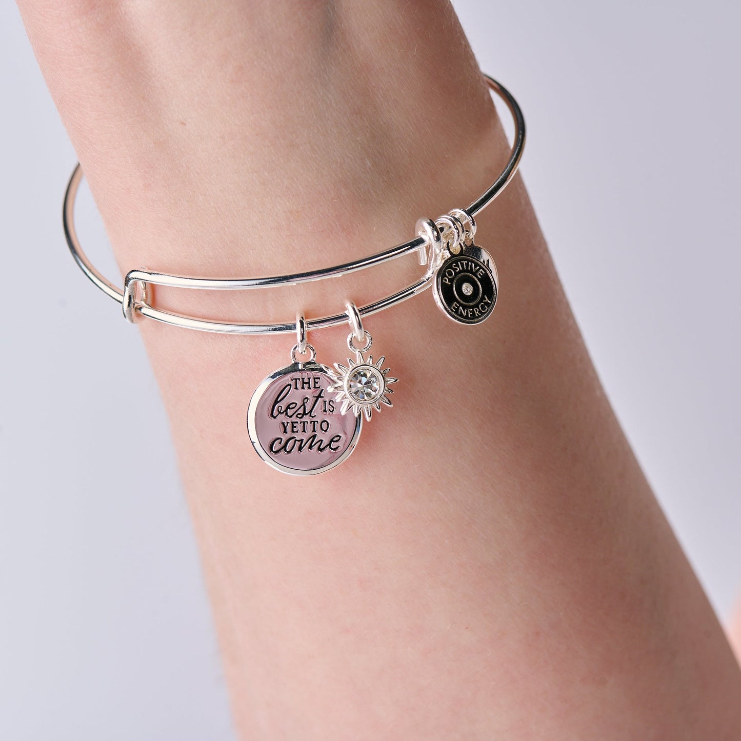 The Best Is Yet To Come' Duo Charm Bangle
    
    
    
       Silver