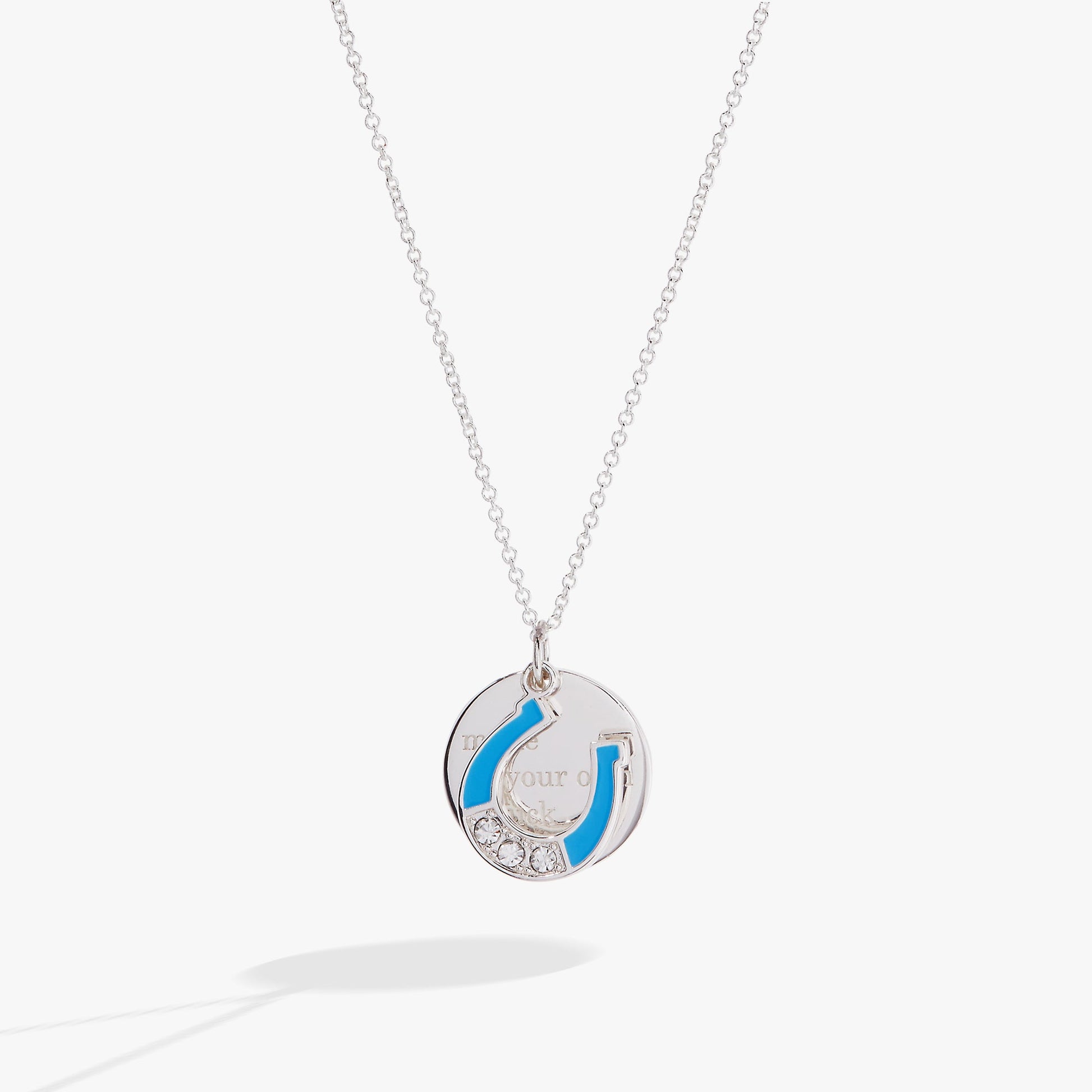 “Make Your Own Luck” Duo Charm Pendant Necklace Silver