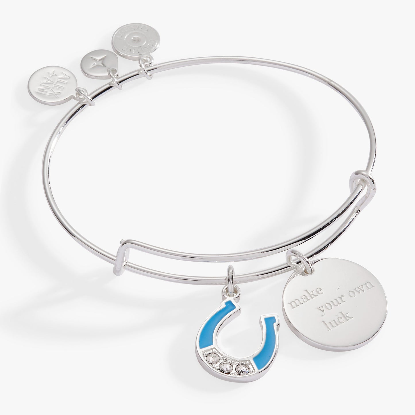 “Make Your Own Luck” Duo Charm Bangle Silver