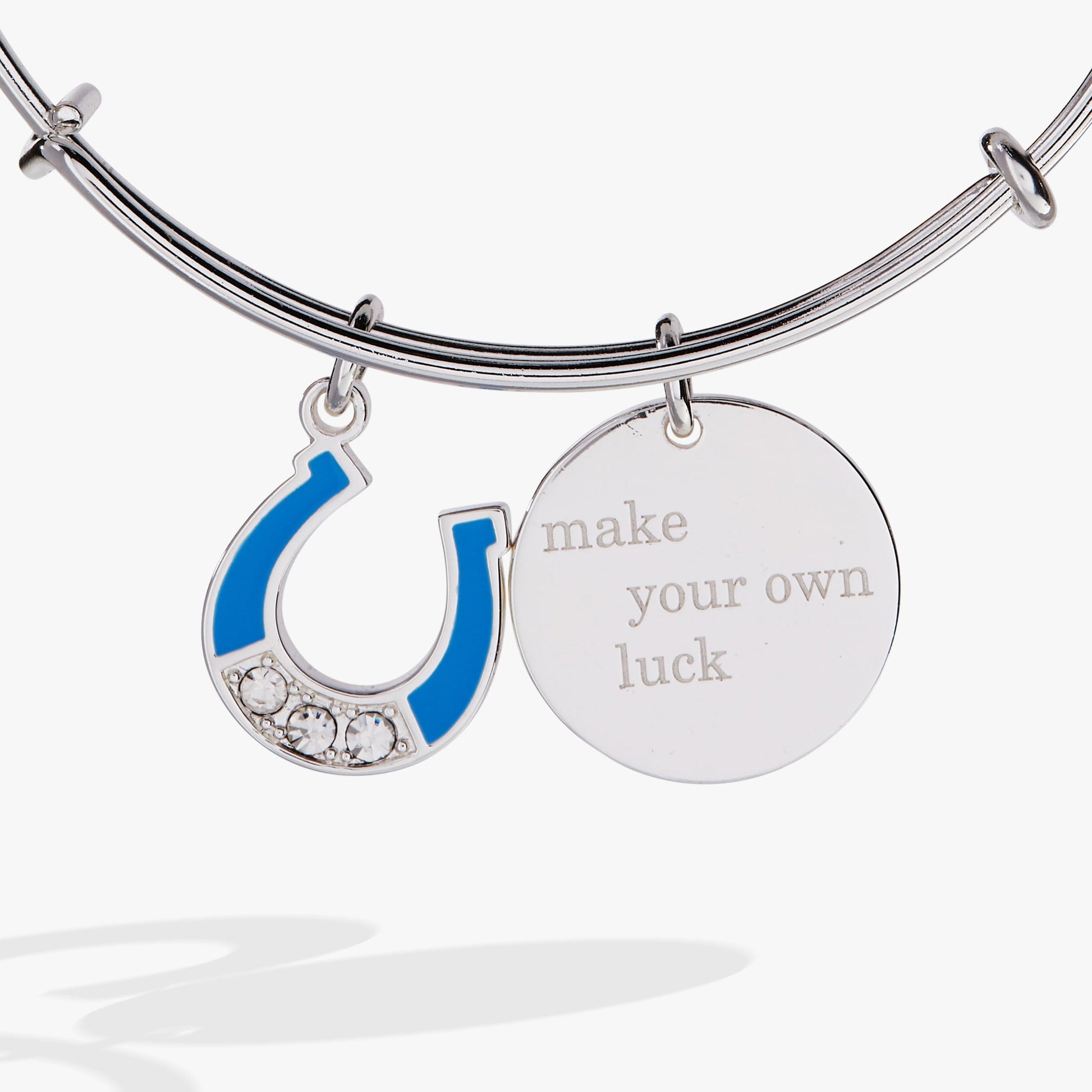 “Make Your Own Luck” Duo Charm Bangle Silver