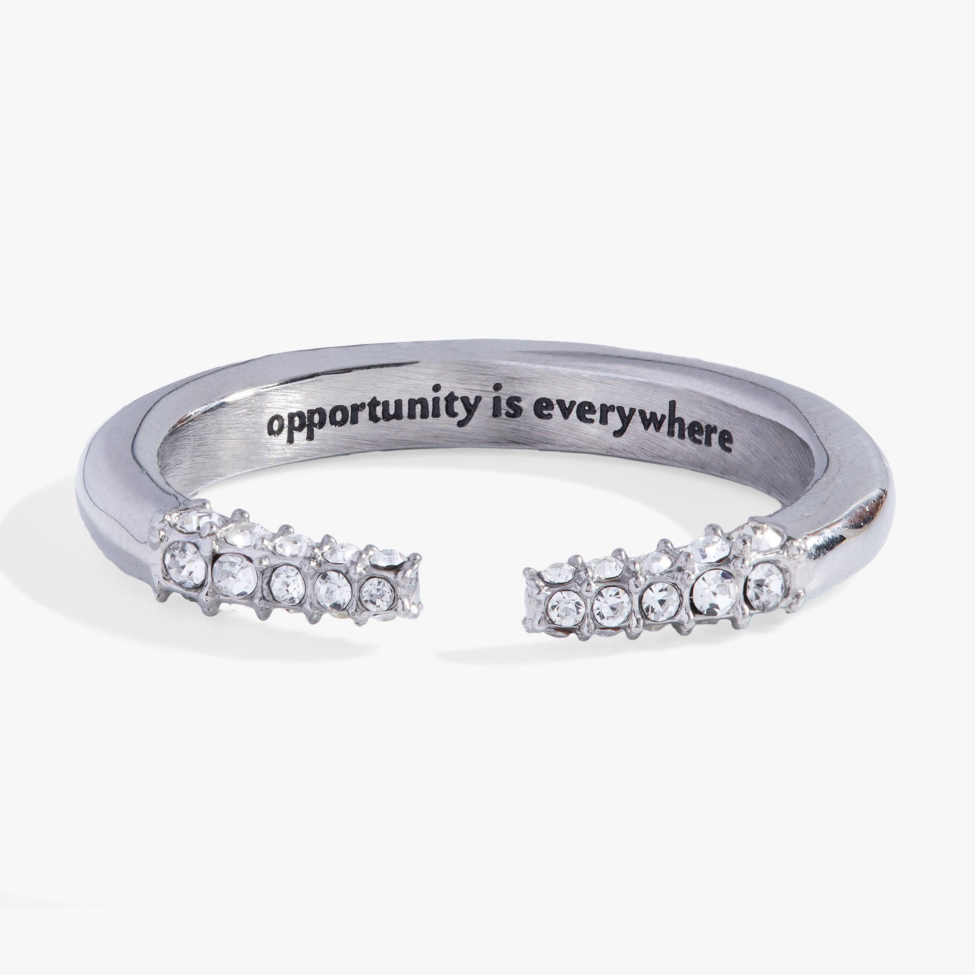 Mantra Tusk Ring-Opportunity is everywhere Stainless Steel Silver