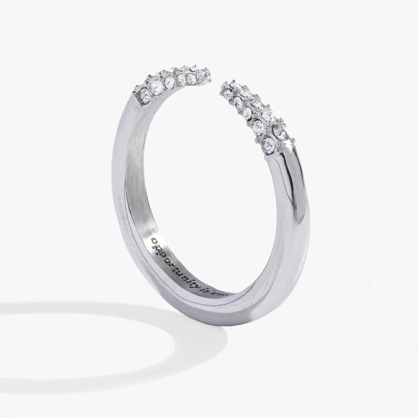 Mantra Tusk Ring-Opportunity is everywhere Stainless Steel Silver