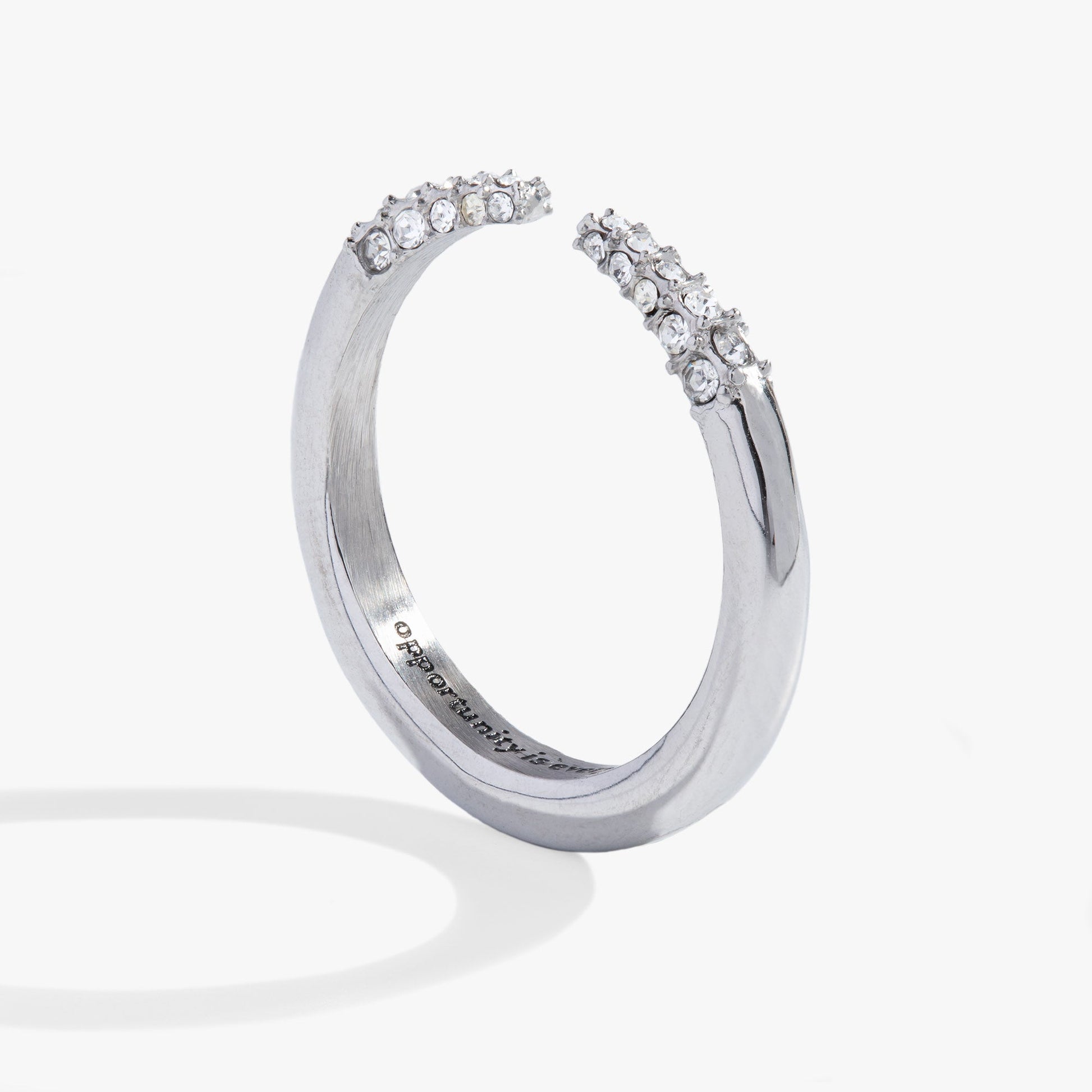 Mantra Tusk Ring-Opportunity is everywhere Stainless Steel Silver