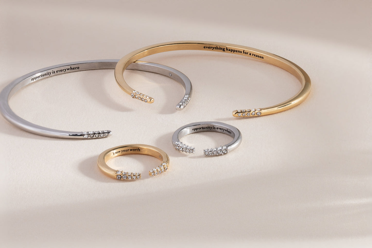 Mantra Tusk Ring-Opportunity is everywhere Stainless Steel Silver