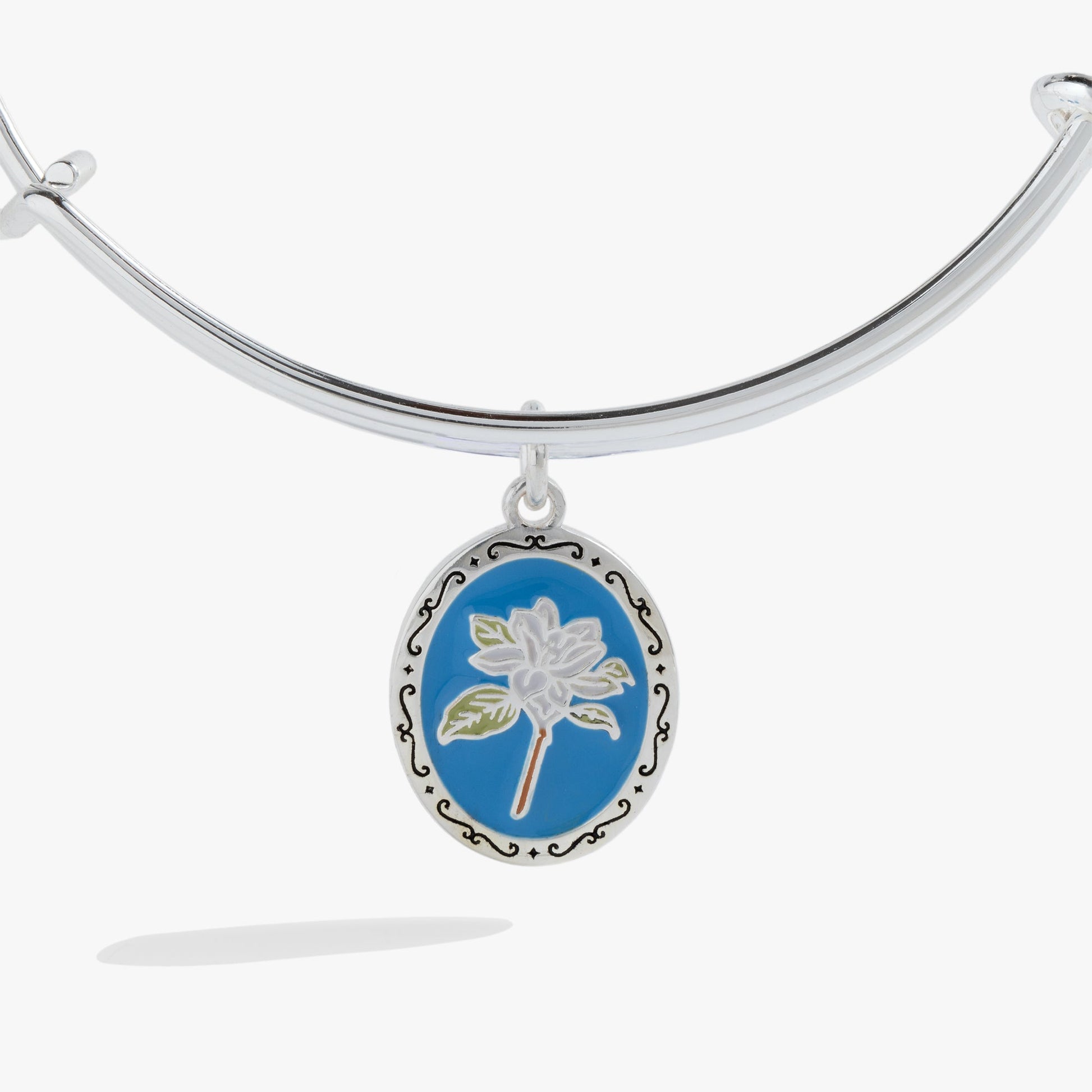 Sending Love Charm Bangle Silver