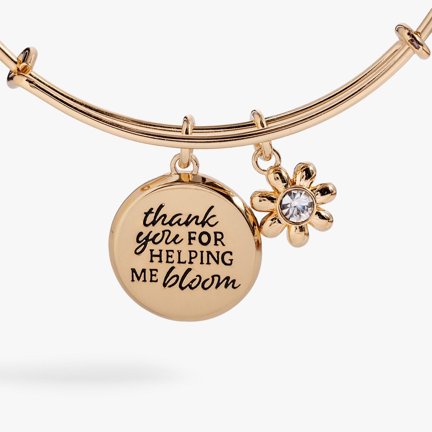 Thank You For Helping Me Bloom' Charm Bangle
    
    
    
       Silver