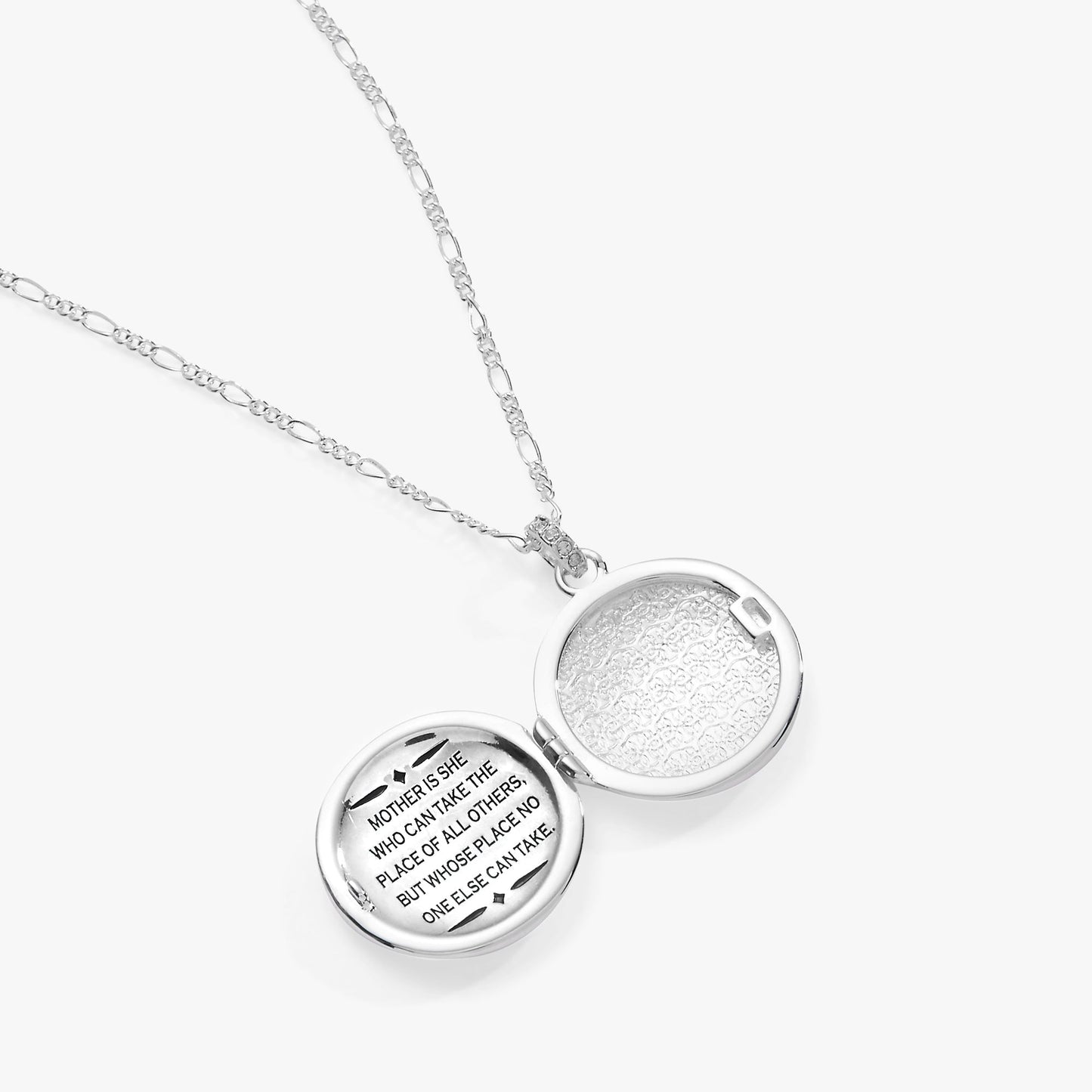 Mother Locket Necklace Silver