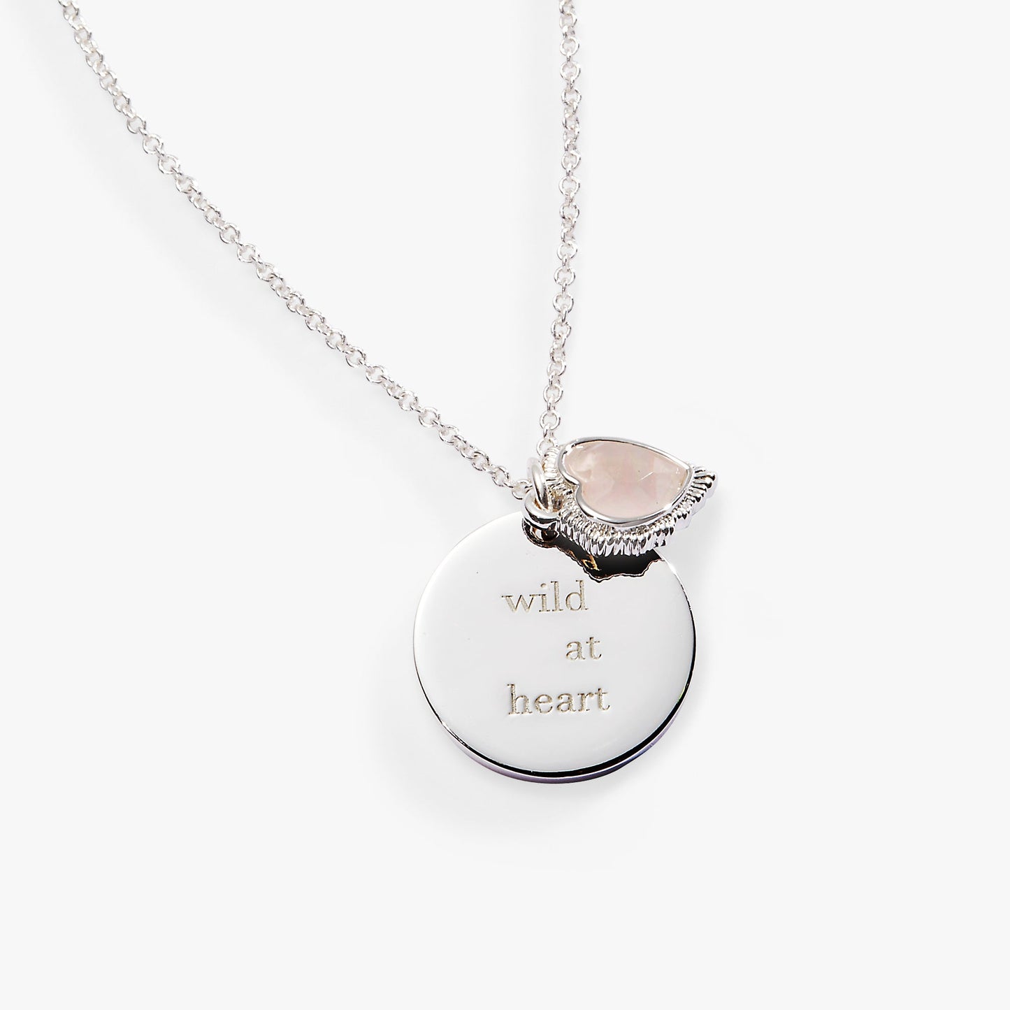 “Wild at Heart” Duo Charm Pendant Necklace Silver
