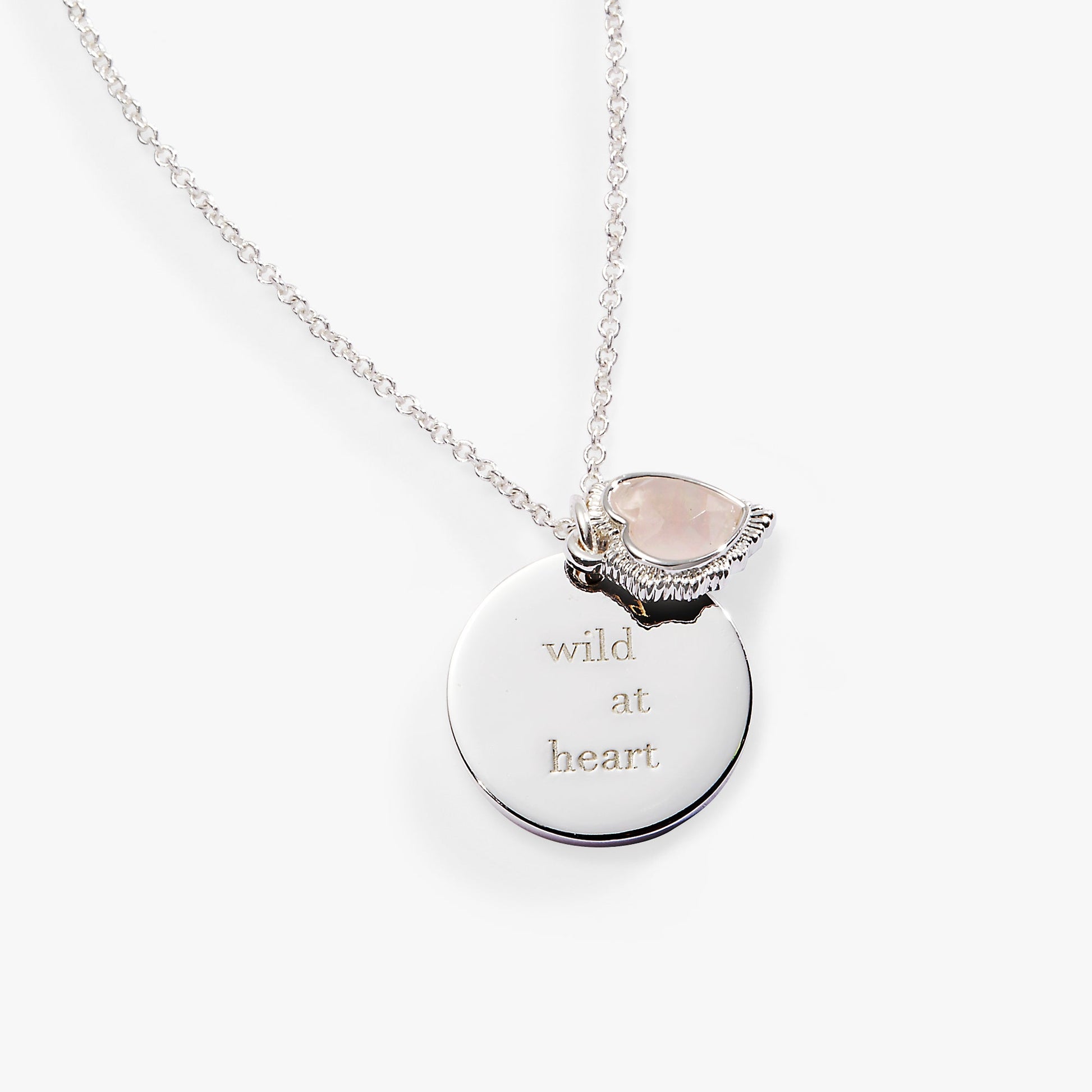 “Wild at Heart” Duo Charm Pendant Necklace Silver