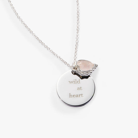 “Wild at Heart” Duo Charm Pendant Necklace Silver