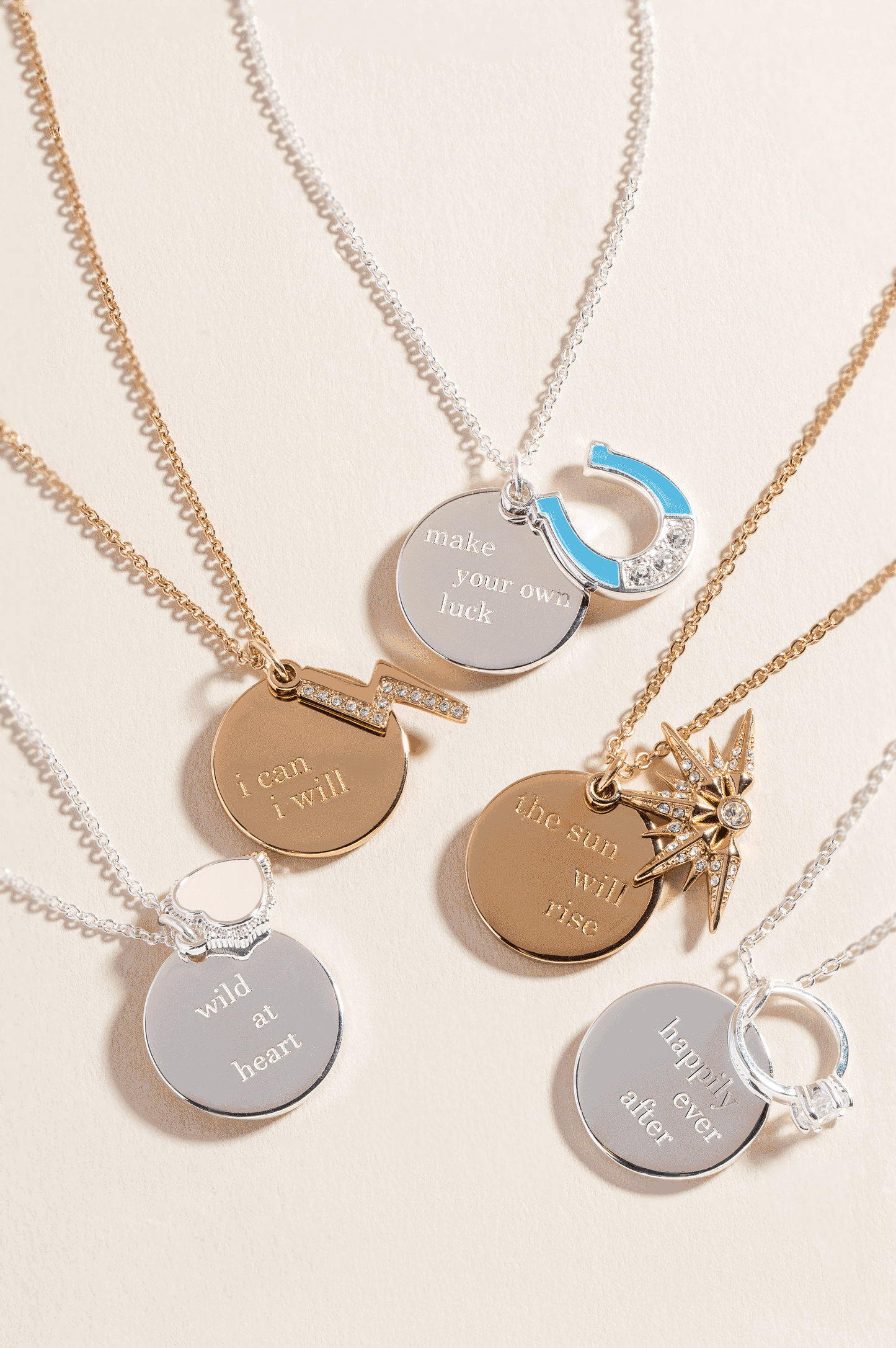 “Wild at Heart” Duo Charm Pendant Necklace Silver