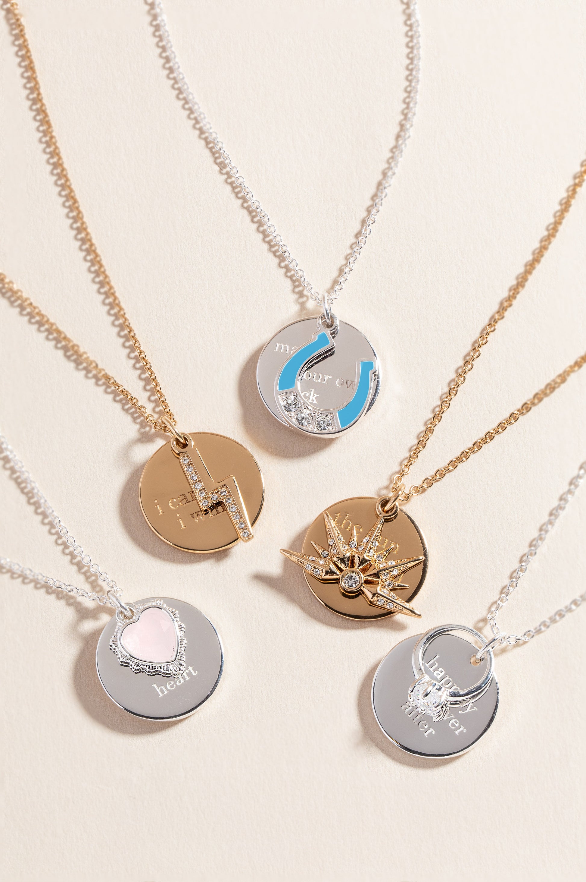 “Wild at Heart” Duo Charm Pendant Necklace Silver