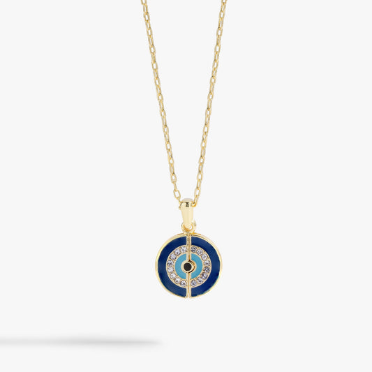 Evil Eye Mantra Necklace Gold