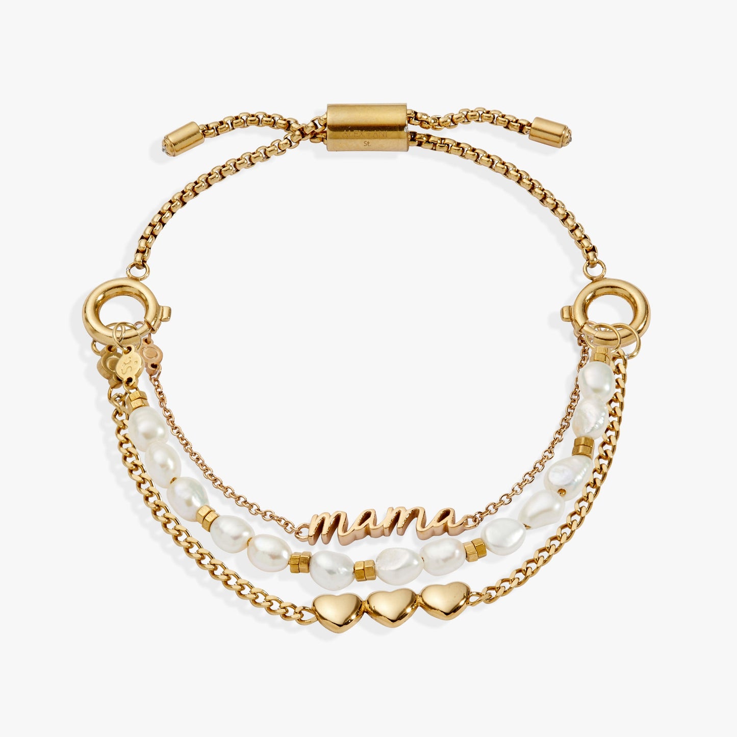 “Home is where the heart is” Mama Stranded Bracelet Stainless Steel Gold
