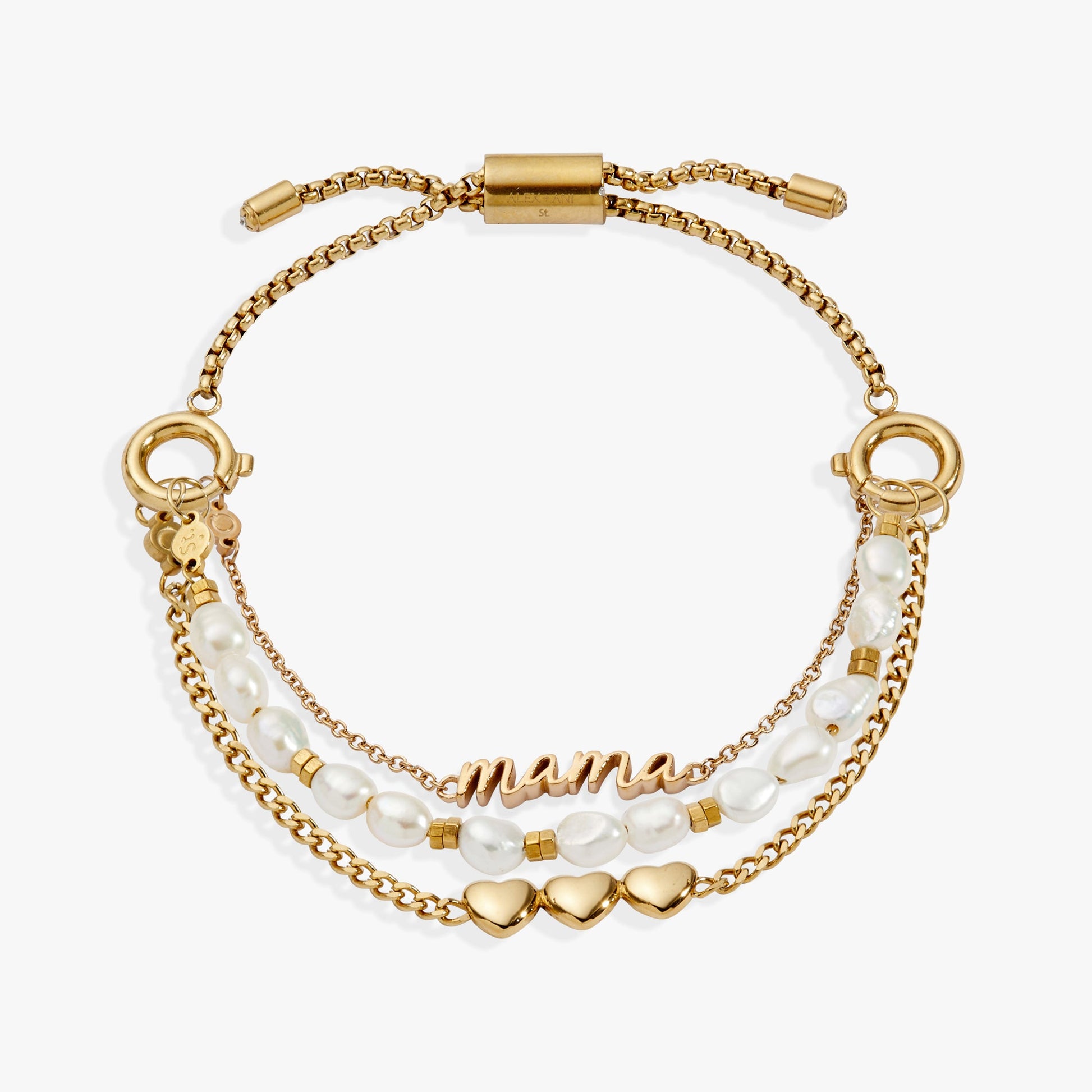 “Home is where the heart is” Mama Stranded Bracelet Stainless Steel Gold