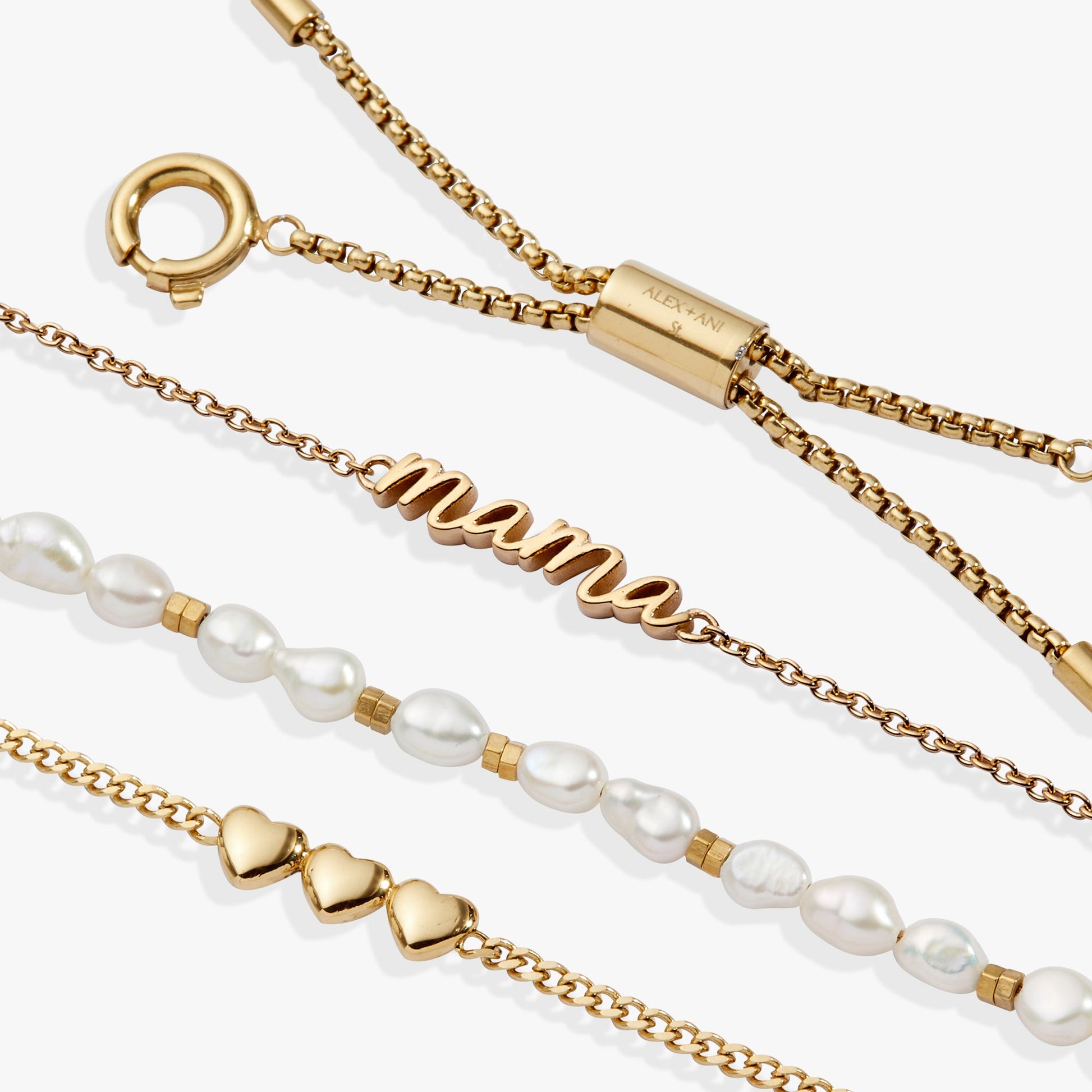 “Home is where the heart is” Mama Stranded Bracelet Stainless Steel Gold