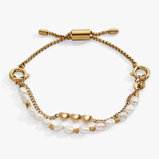 “Home is where the heart is” Stranded Bracelet Stainless Steel Gold