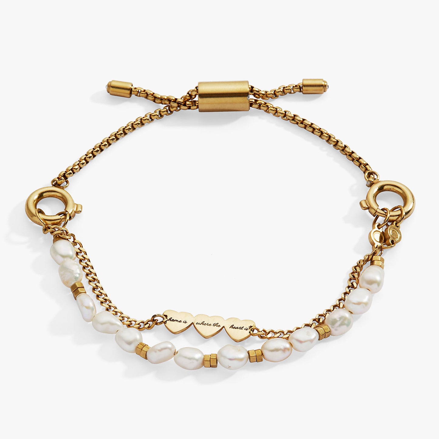 “Home is where the heart is” Stranded Bracelet Stainless Steel Gold