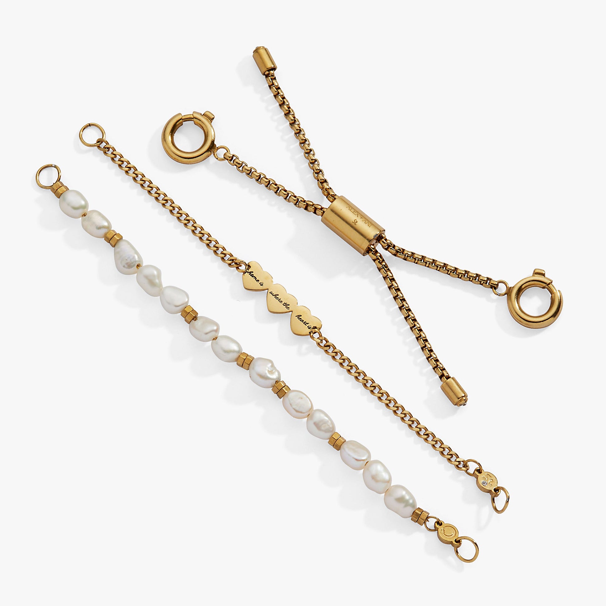 “Home is where the heart is” Stranded Bracelet Stainless Steel Gold