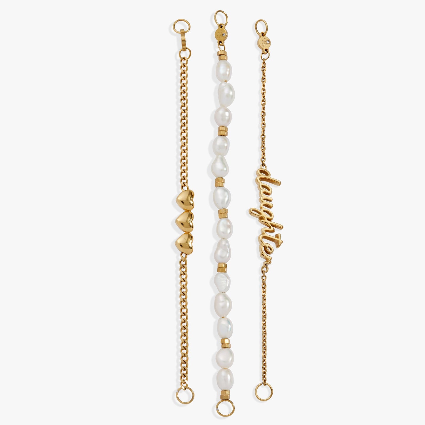 “Home is where the heart is” Daughter Stranded Bracelet Stainless Steel Gold