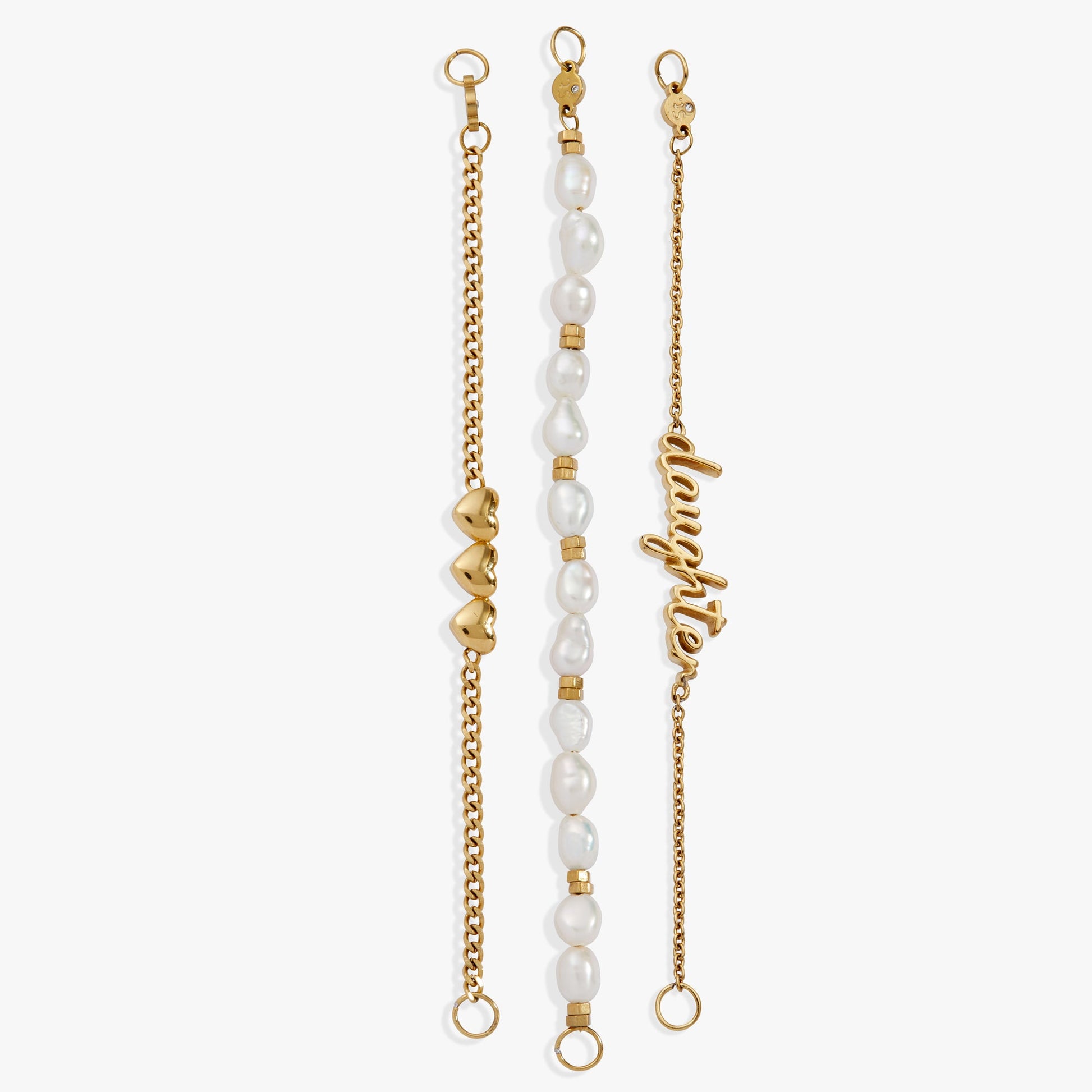 “Home is where the heart is” Daughter Stranded Bracelet Stainless Steel Gold