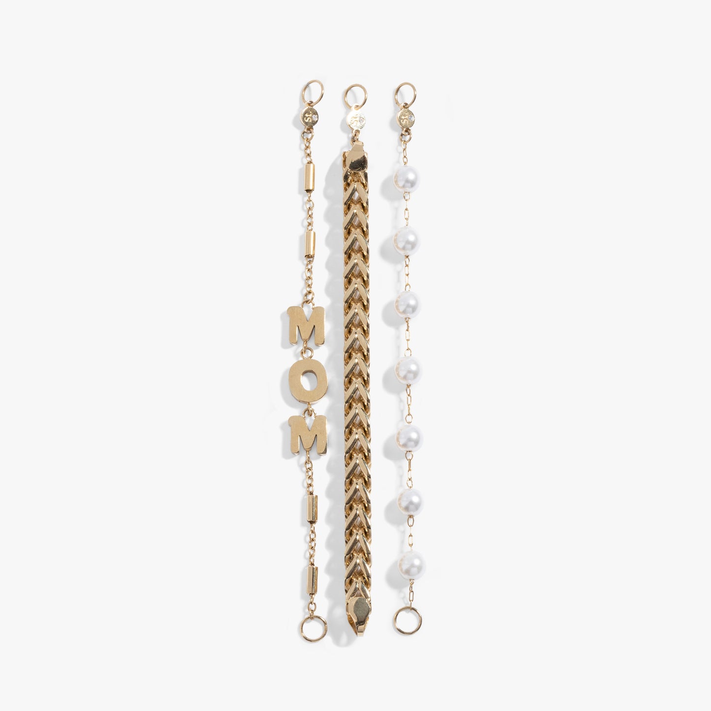 Stranded Pearl Mom Bracelet​ Stainless Steel Silver