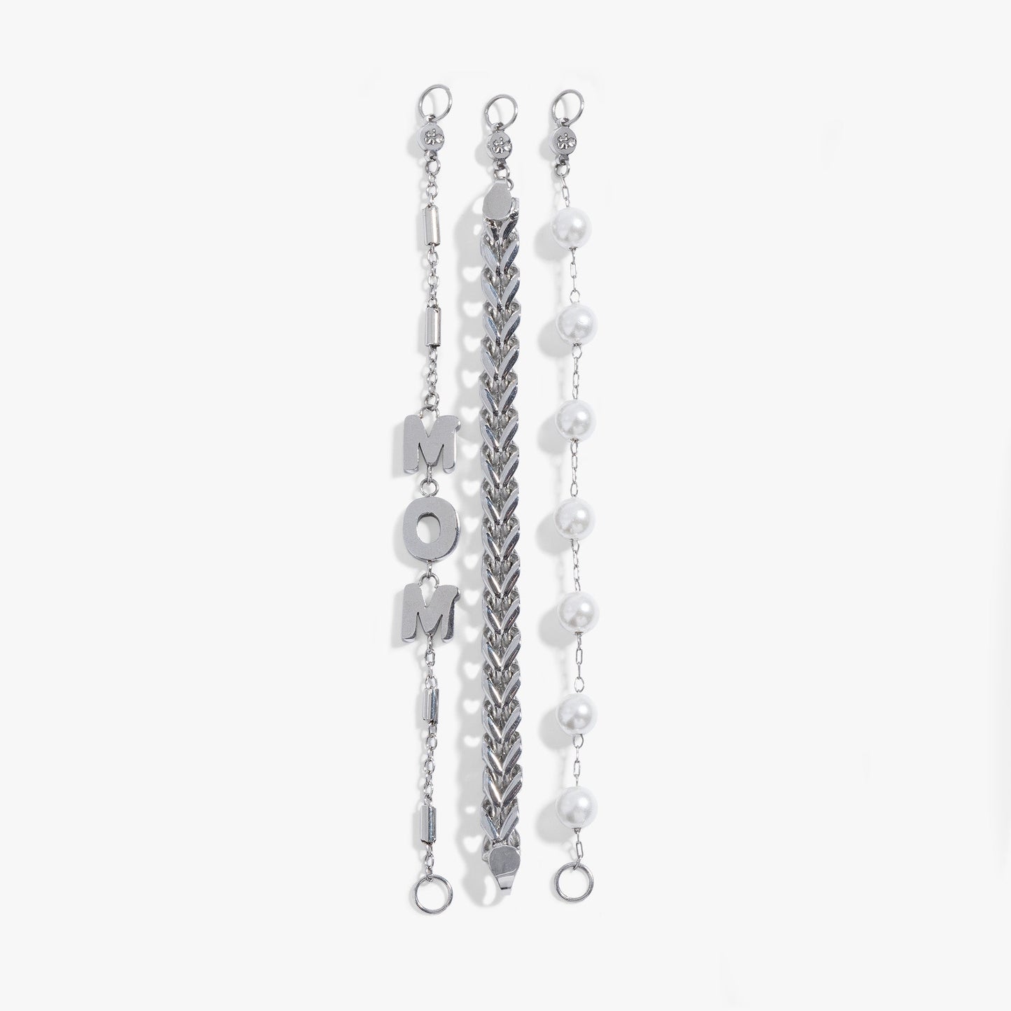 Stranded Pearl Mom Bracelet​ Stainless Steel Silver
