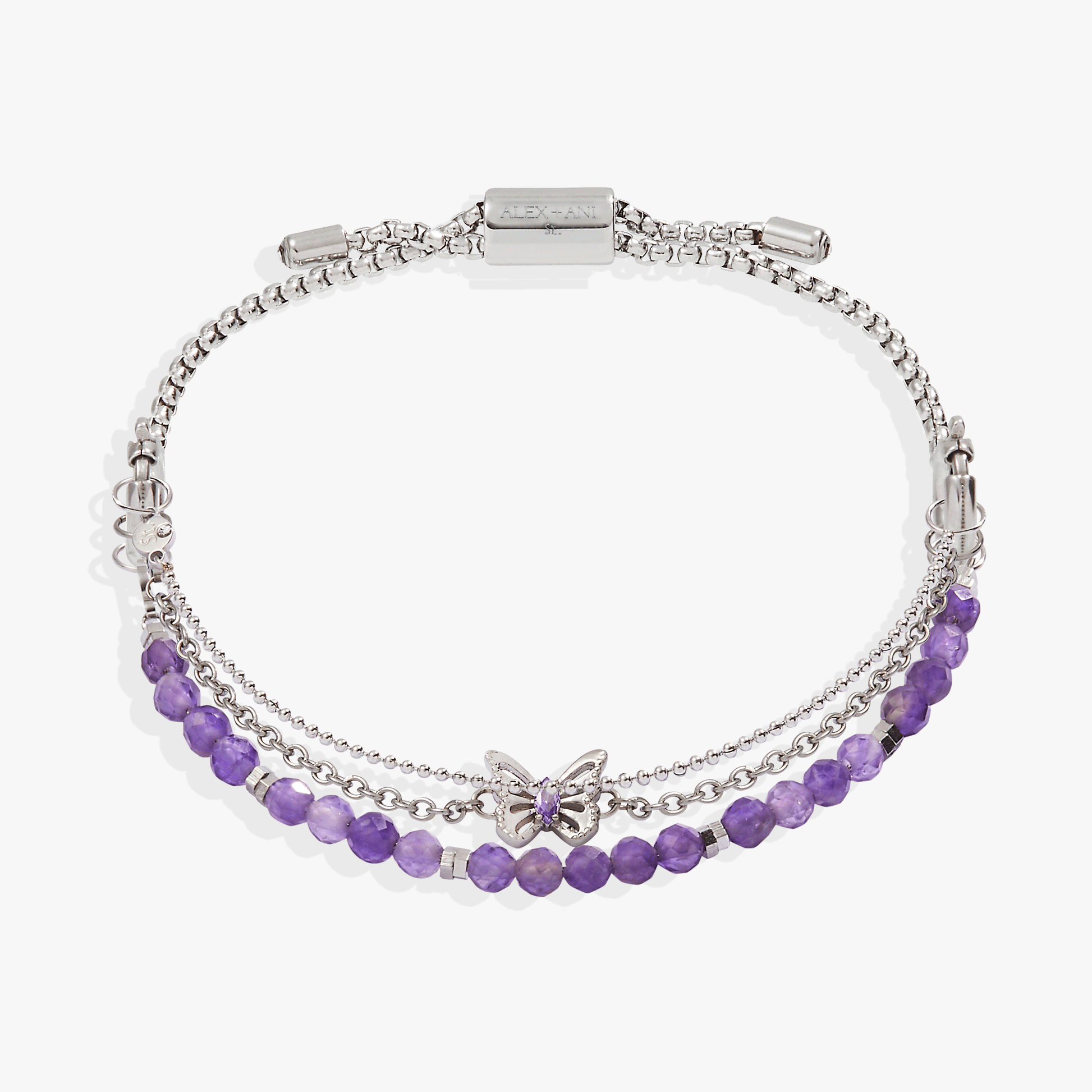 Stranded Butterfly Bracelet Set Stainless Steel Silver