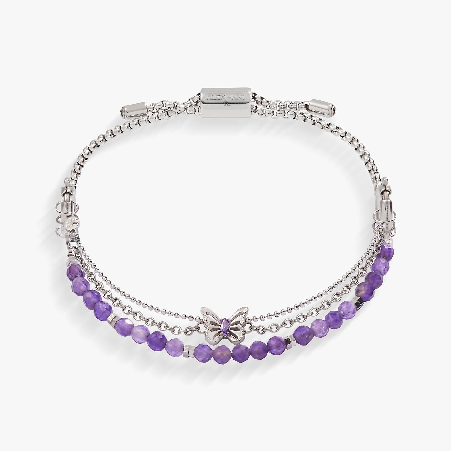 Stranded Butterfly Bracelet Set Stainless Steel Silver