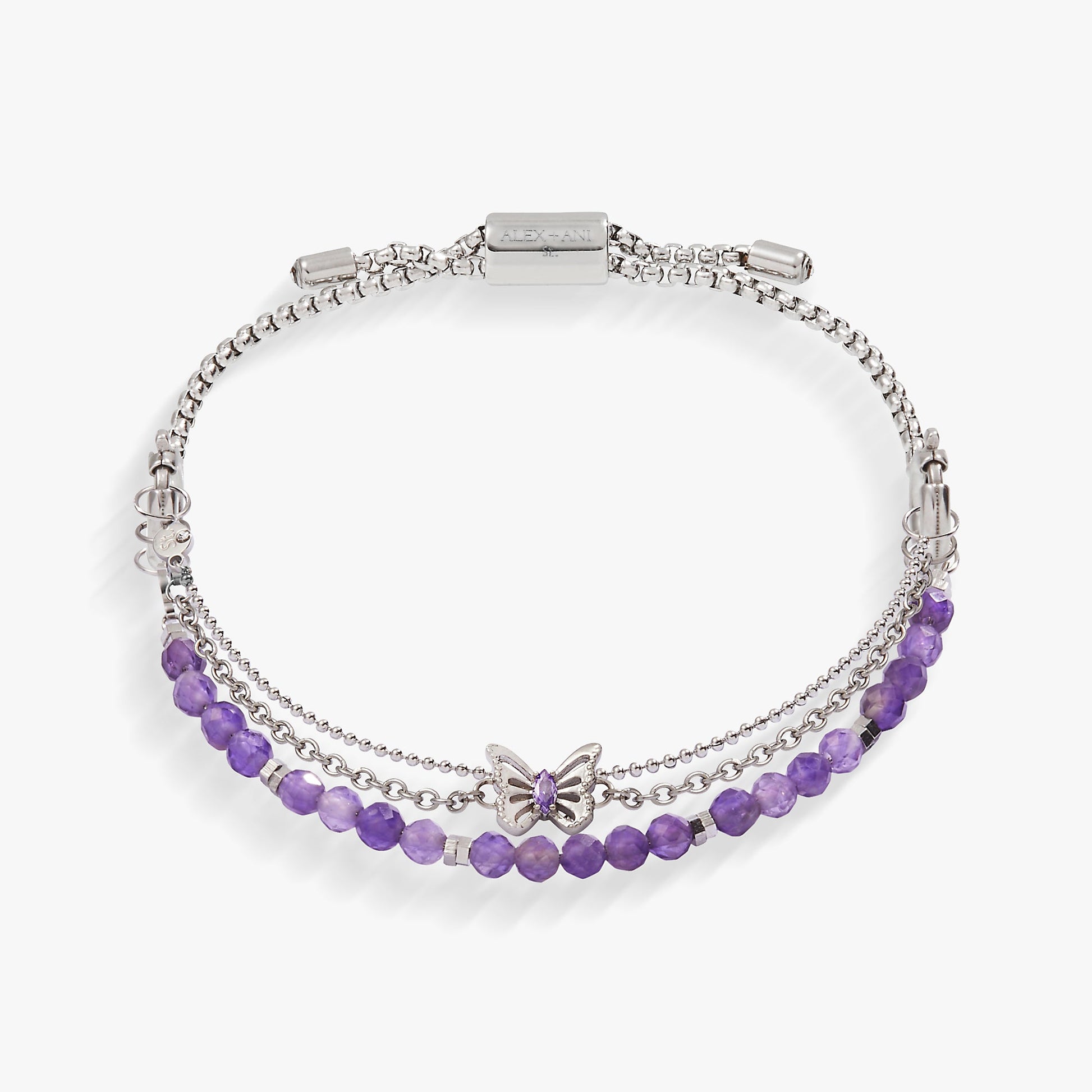 Stranded Butterfly Bracelet Set Stainless Steel Silver