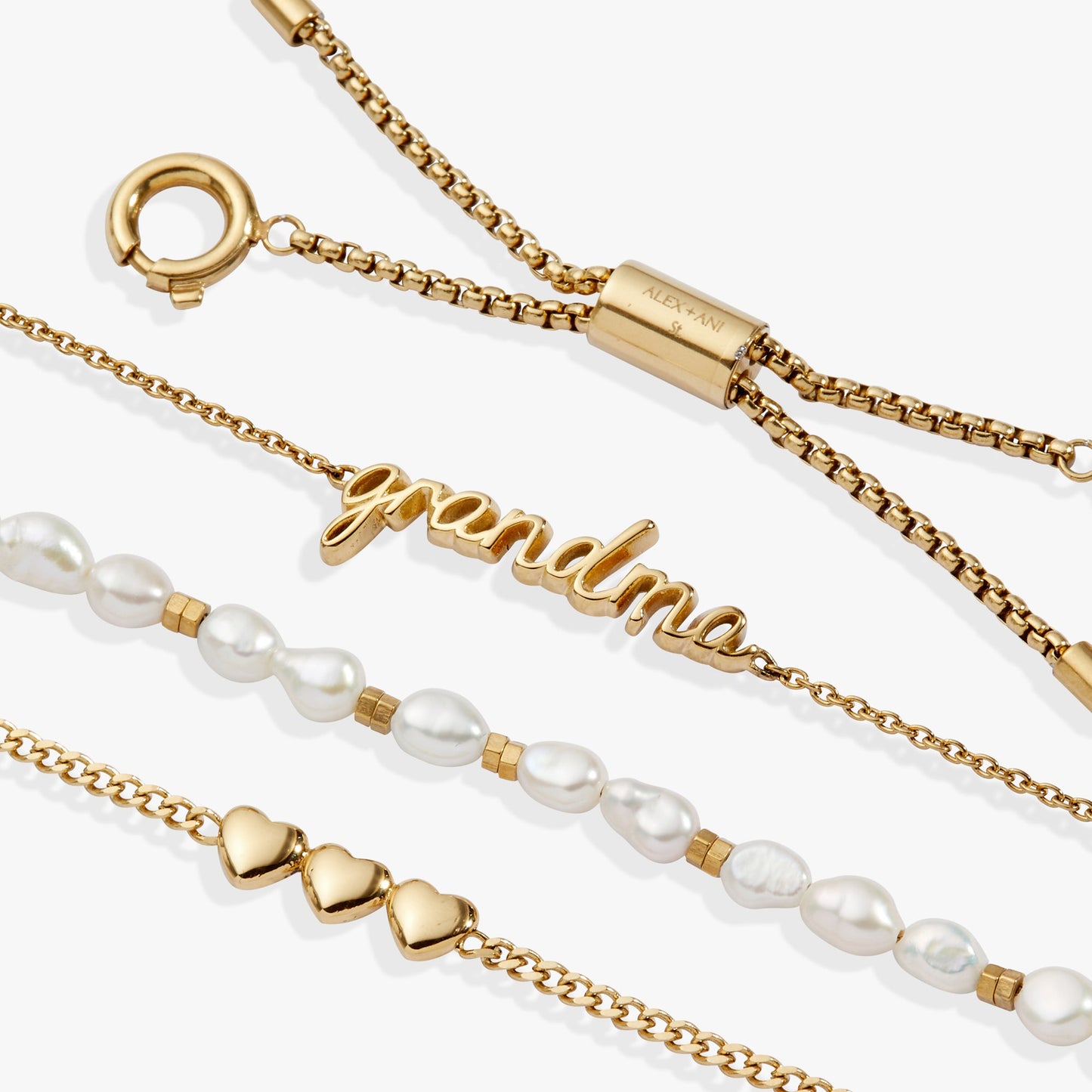 “Home is where the heart is” Grandma Stranded Bracelet Stainless Steel Gold